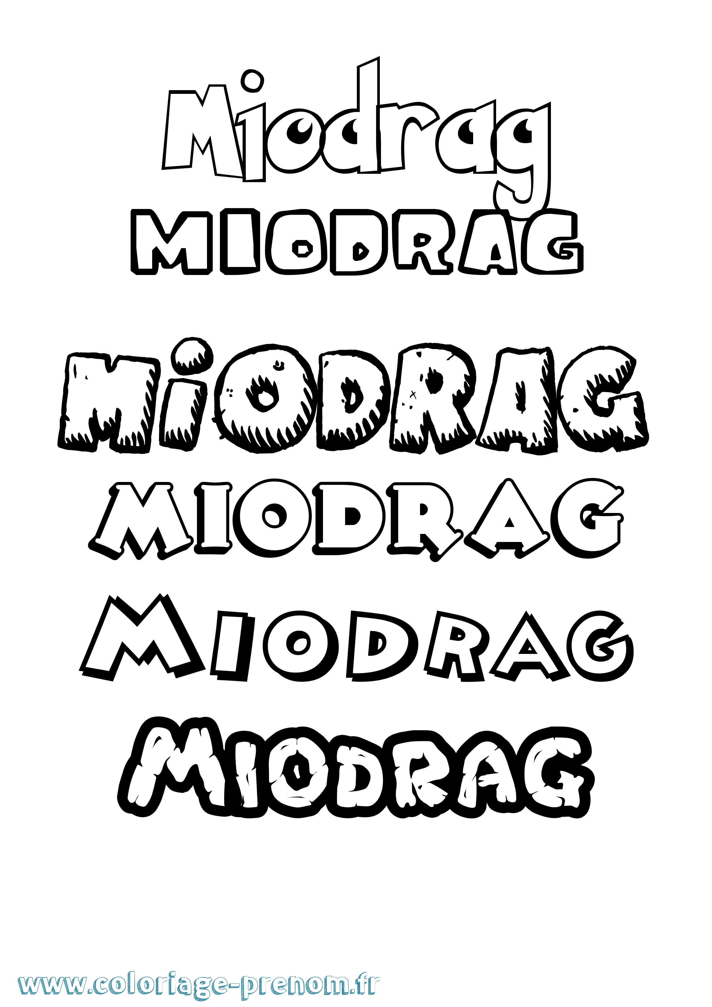 Coloriage Miodrag Dessin Animé Coloriage prénom Miodrag Dessin Animé