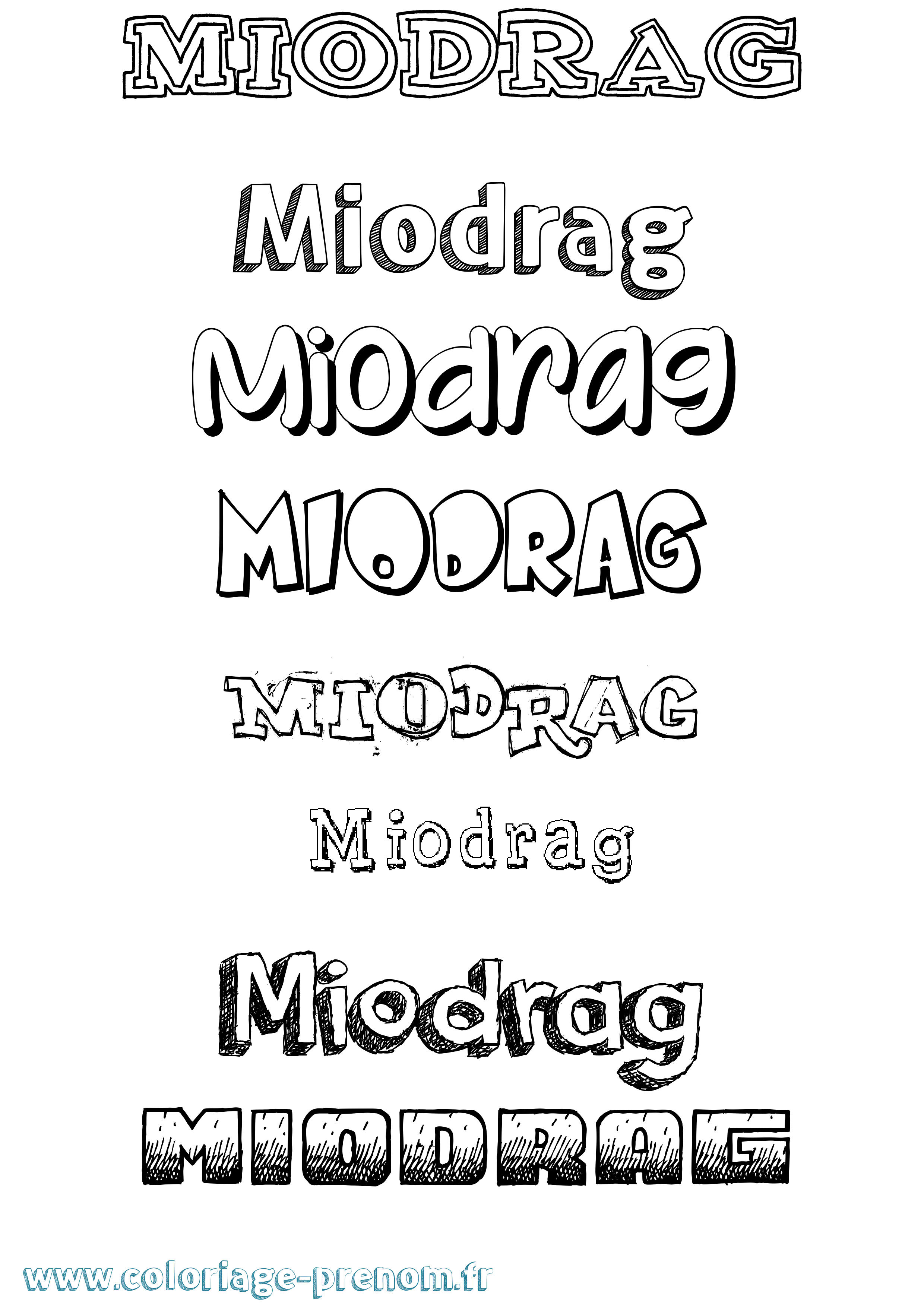 Coloriage Miodrag Dessiné Coloriage prénom Miodrag Dessiné