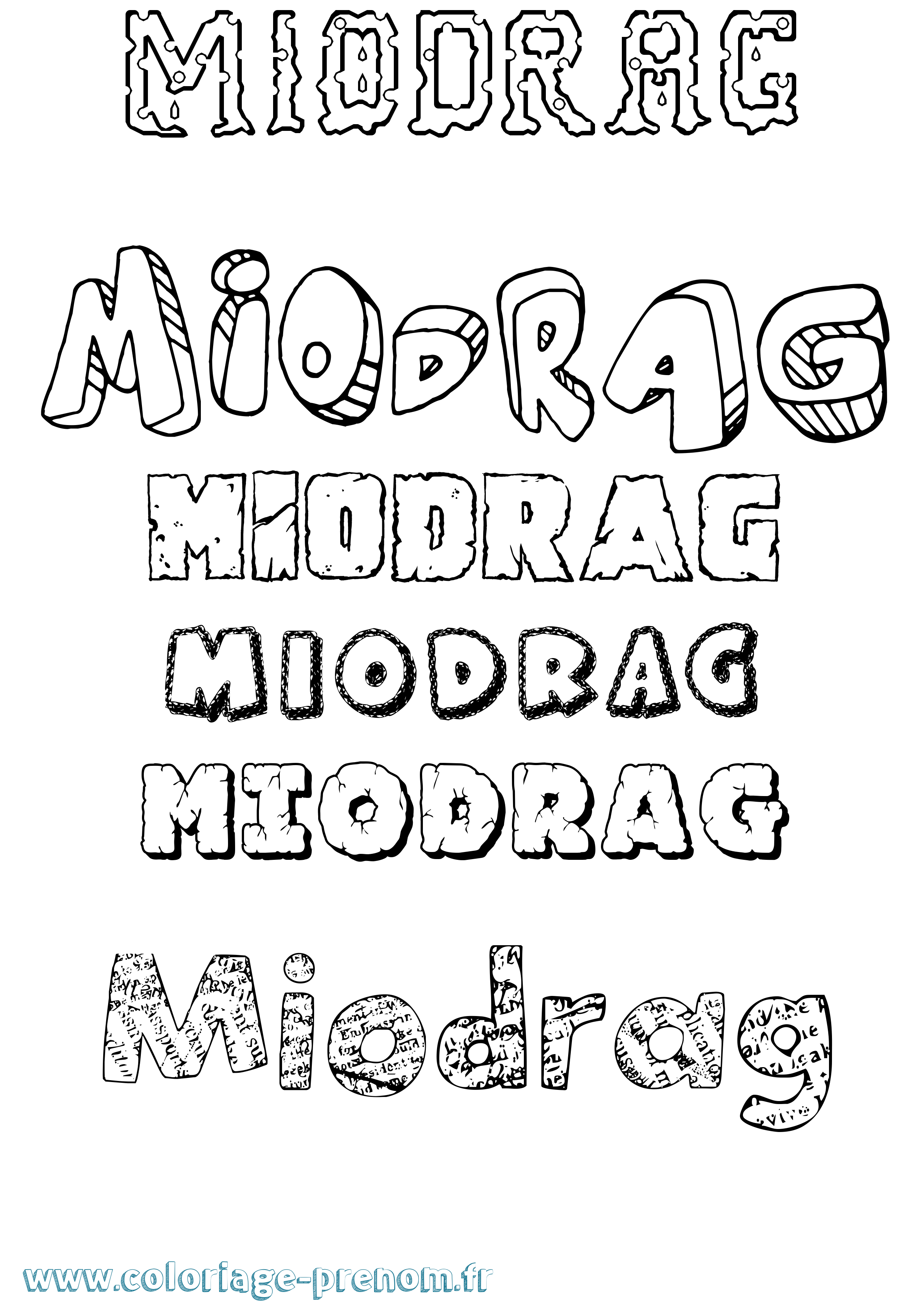 Coloriage Miodrag Destructuré Coloriage prénom Miodrag Destructuré