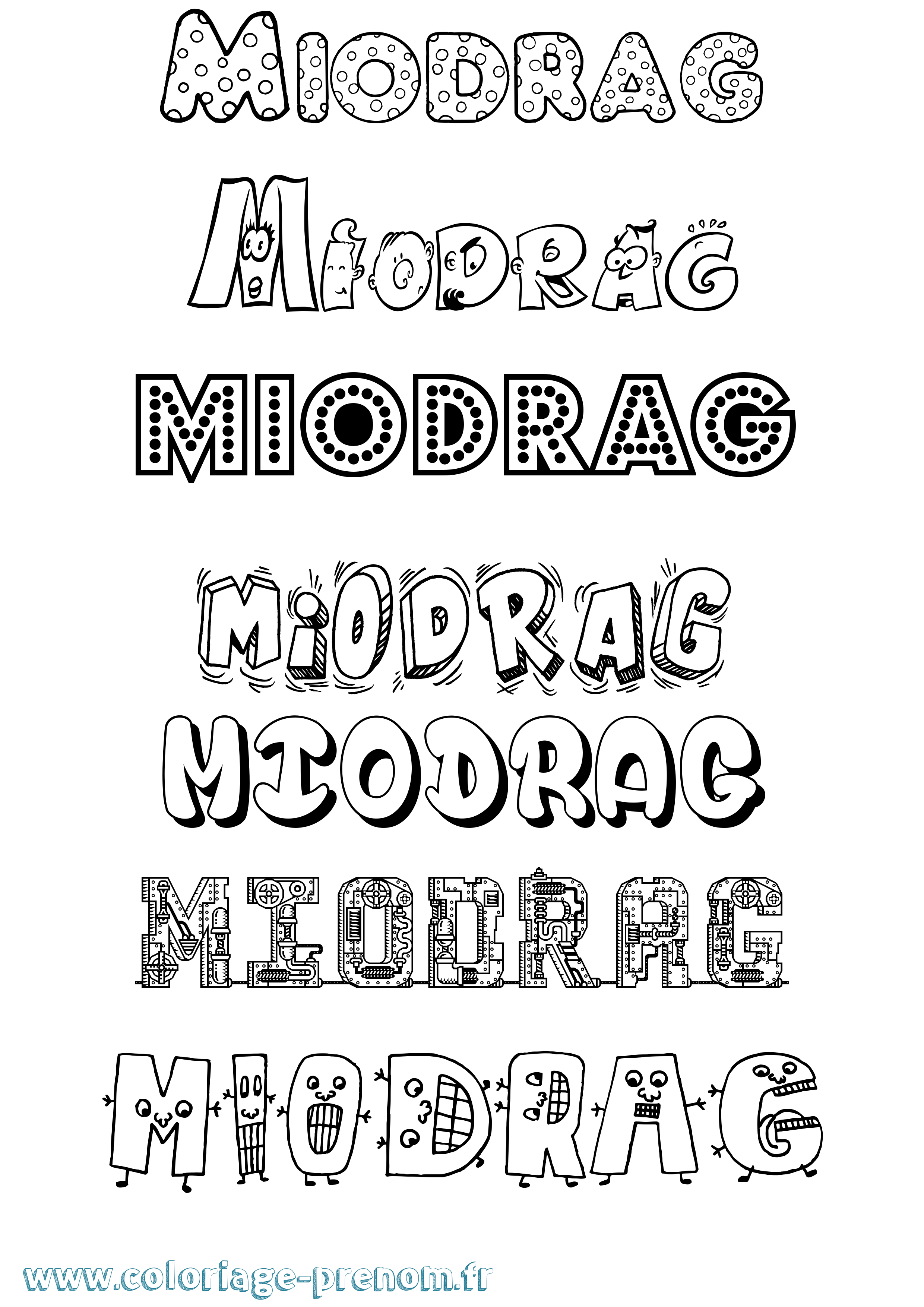 Coloriage Miodrag Fun Coloriage prénom Miodrag Fun