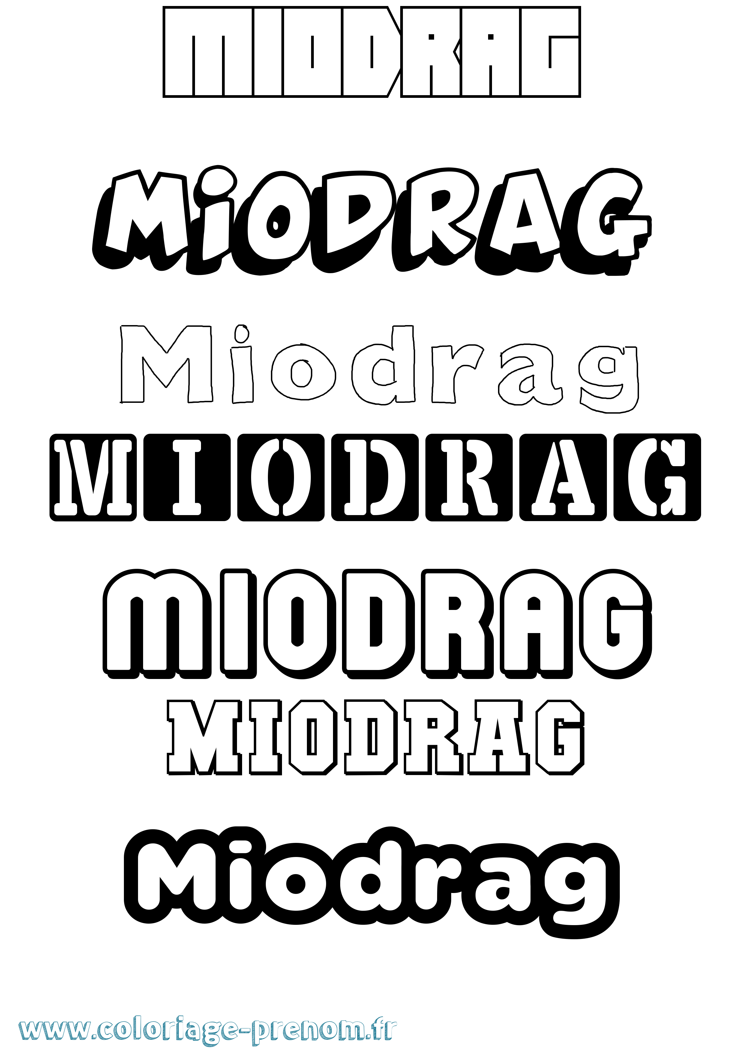 Coloriage Miodrag Simple Coloriage prénom Miodrag Simple