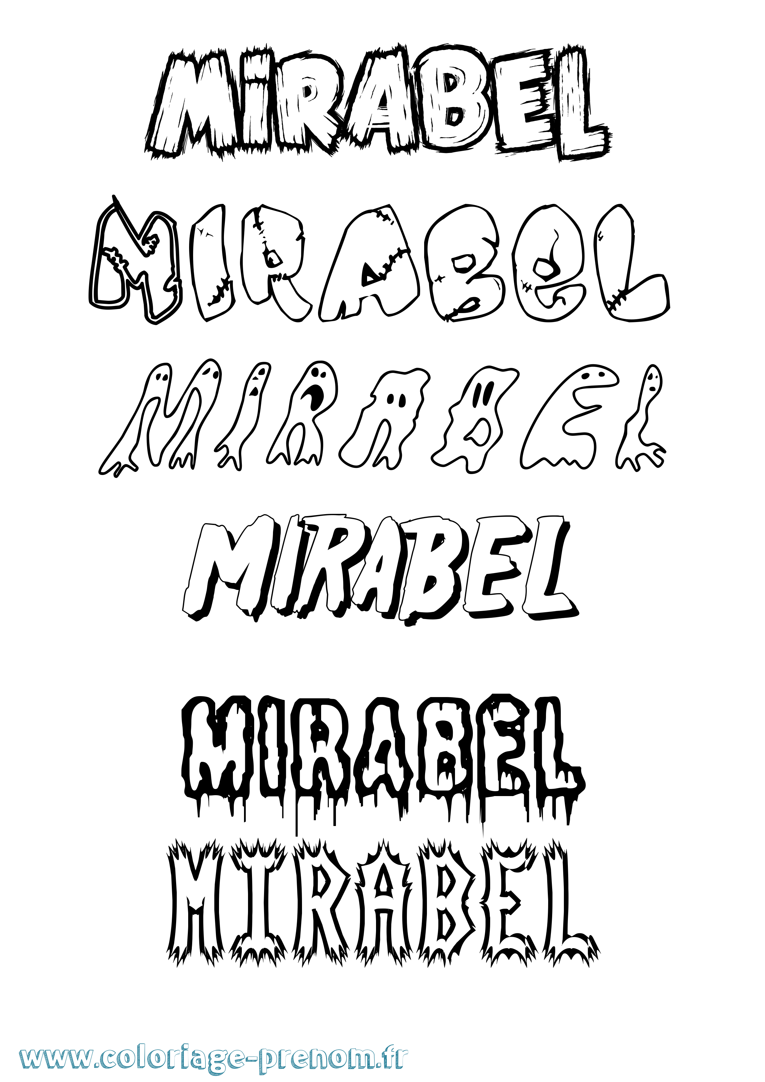 Coloriage Mirabel Frisson Coloriage prénom Mirabel Frisson