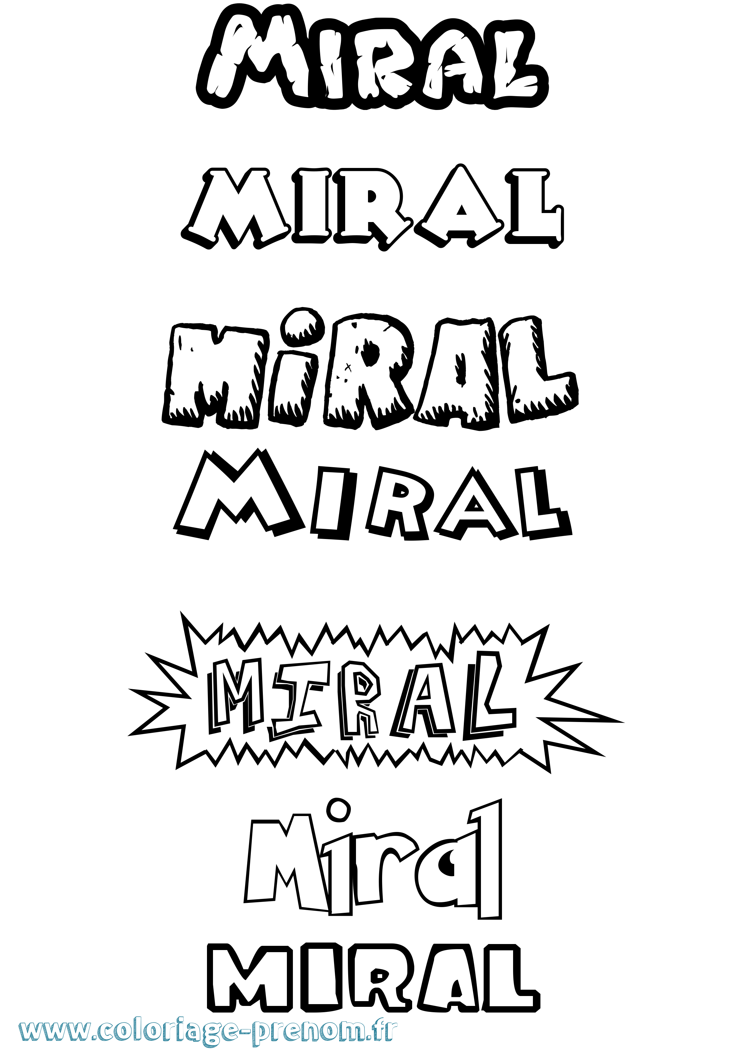 Coloriage Miral Dessin Animé Coloriage prénom Miral Dessin Animé