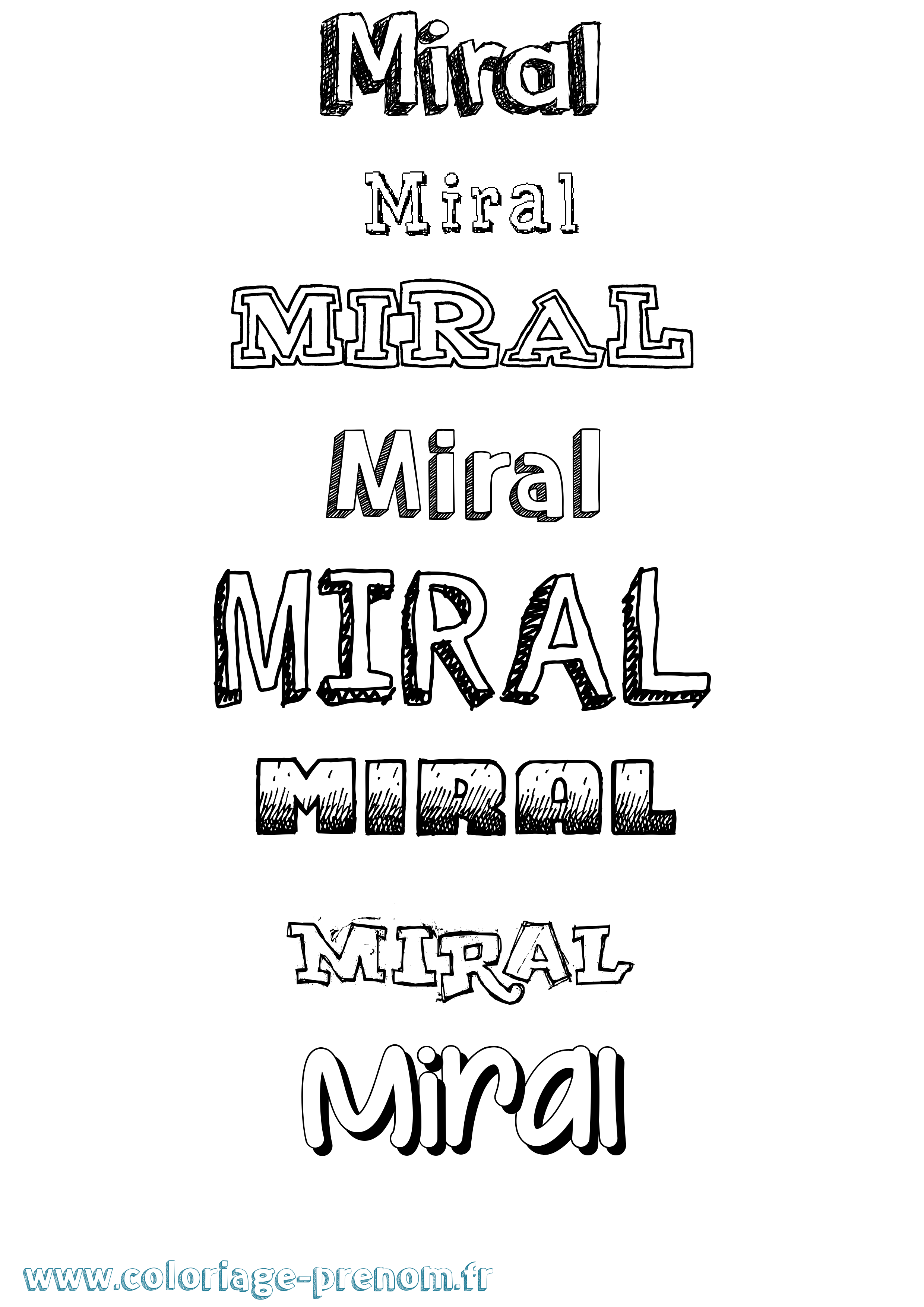 Coloriage Miral Dessiné Coloriage prénom Miral Dessiné