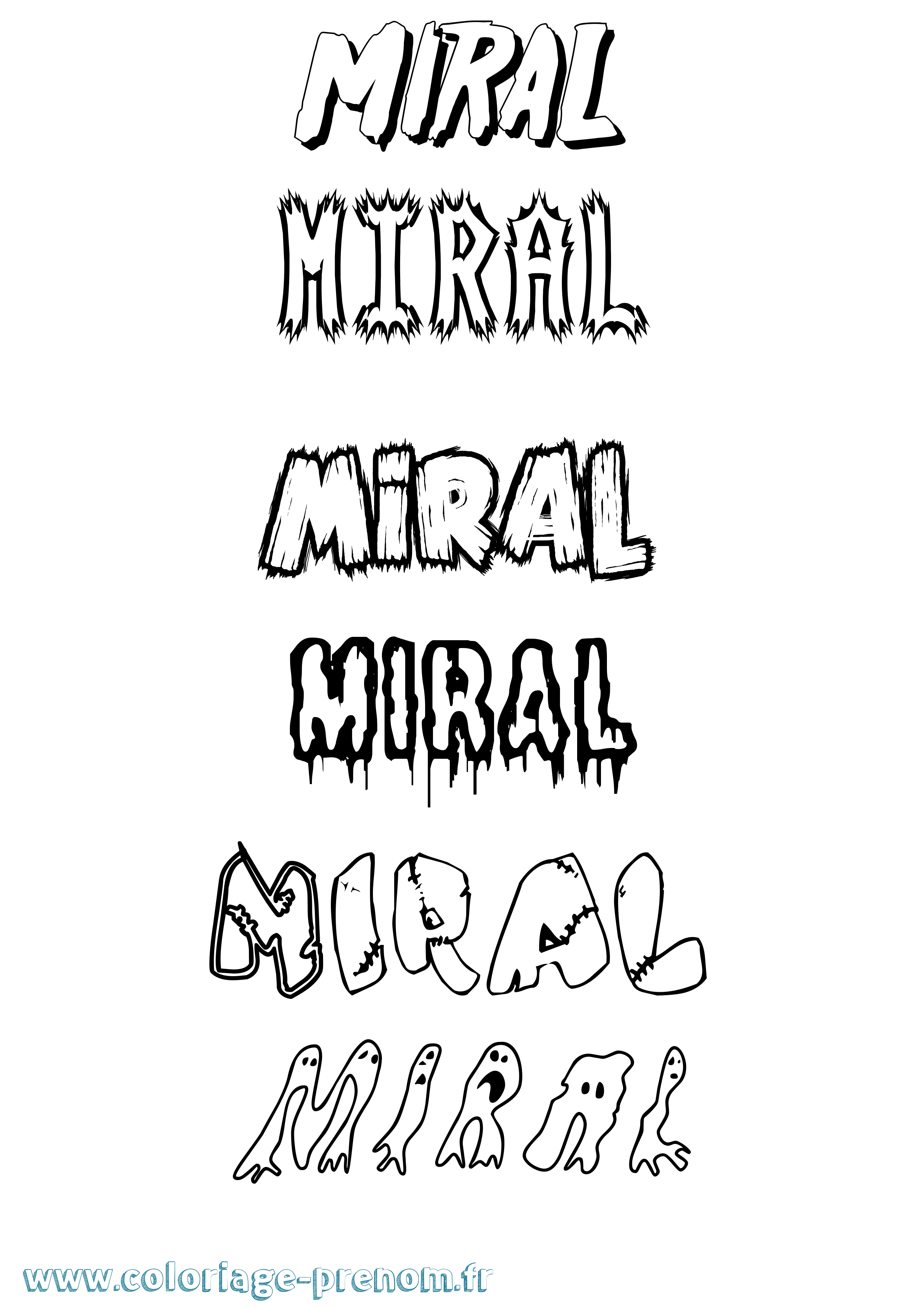 Coloriage Miral Frisson Coloriage prénom Miral Frisson