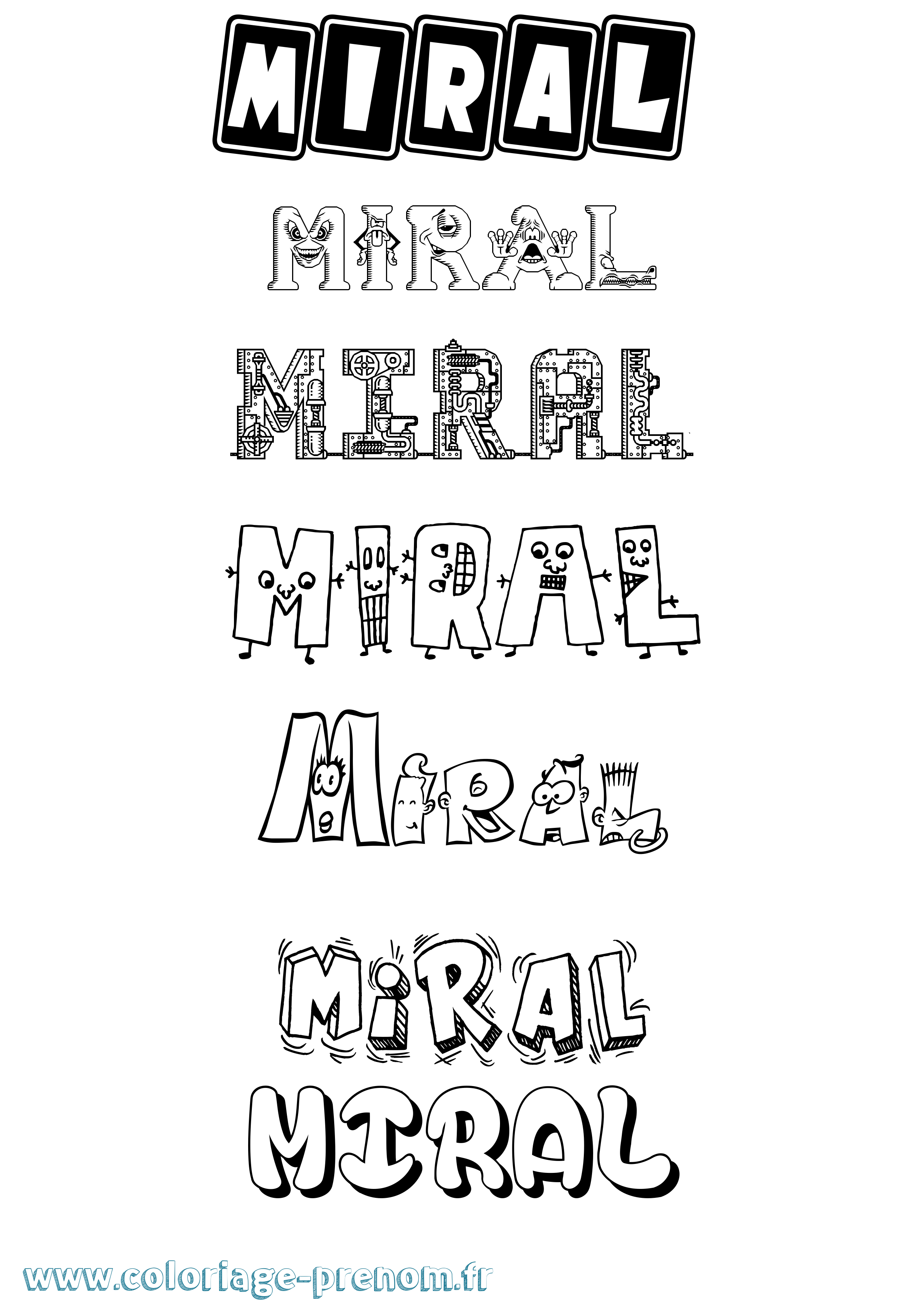 Coloriage Miral Fun Coloriage prénom Miral Fun