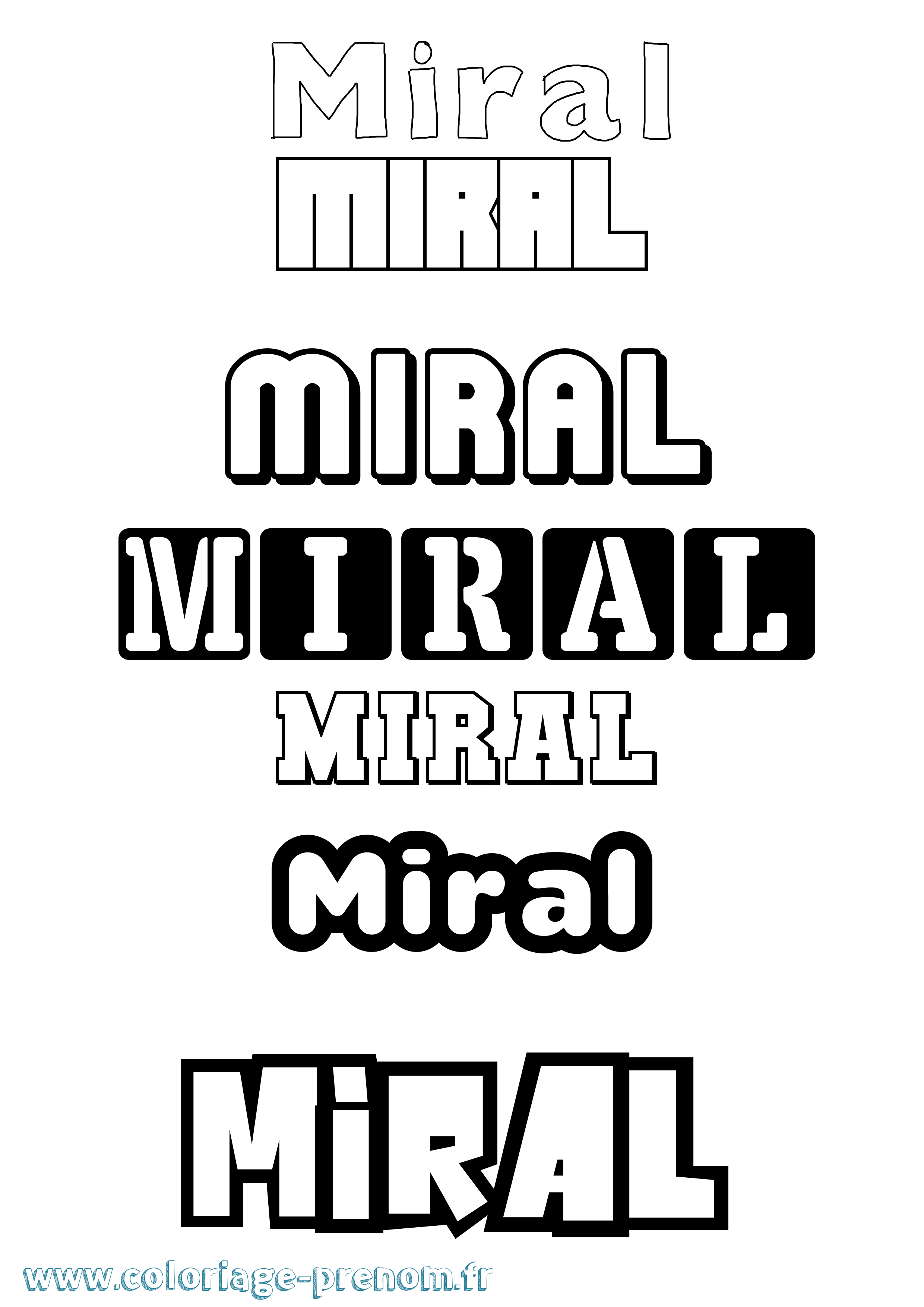 Coloriage Miral Simple Coloriage prénom Miral Simple