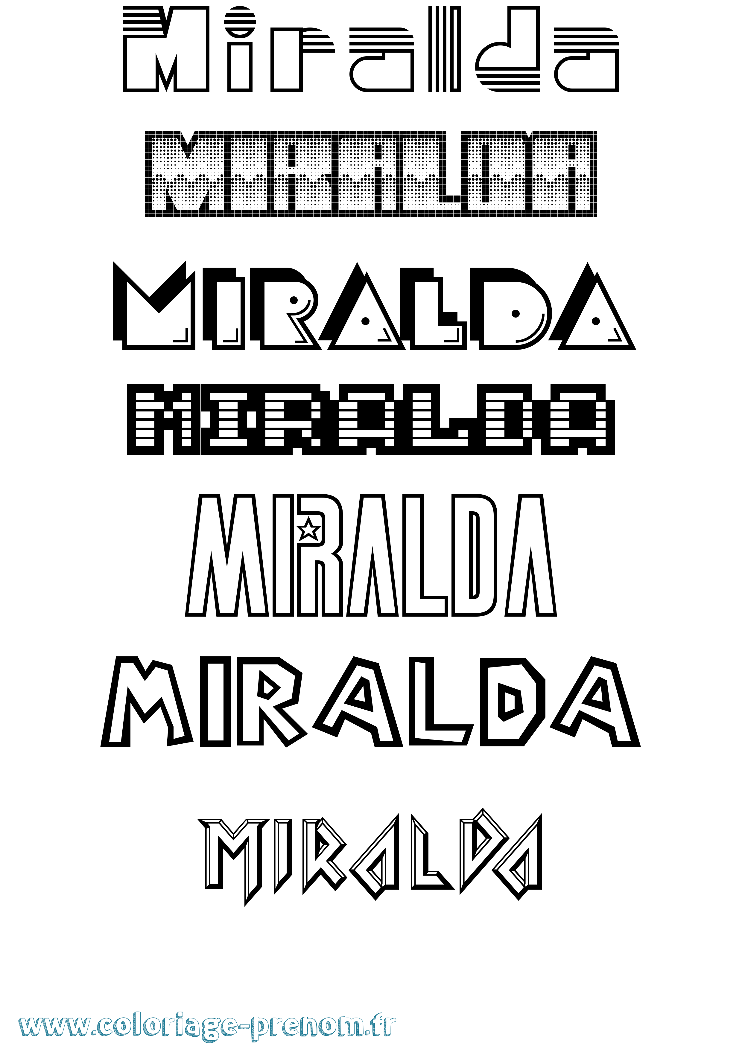 Coloriage Miralda Jeux Vidéos Coloriage prénom Miralda Jeux Vidéos