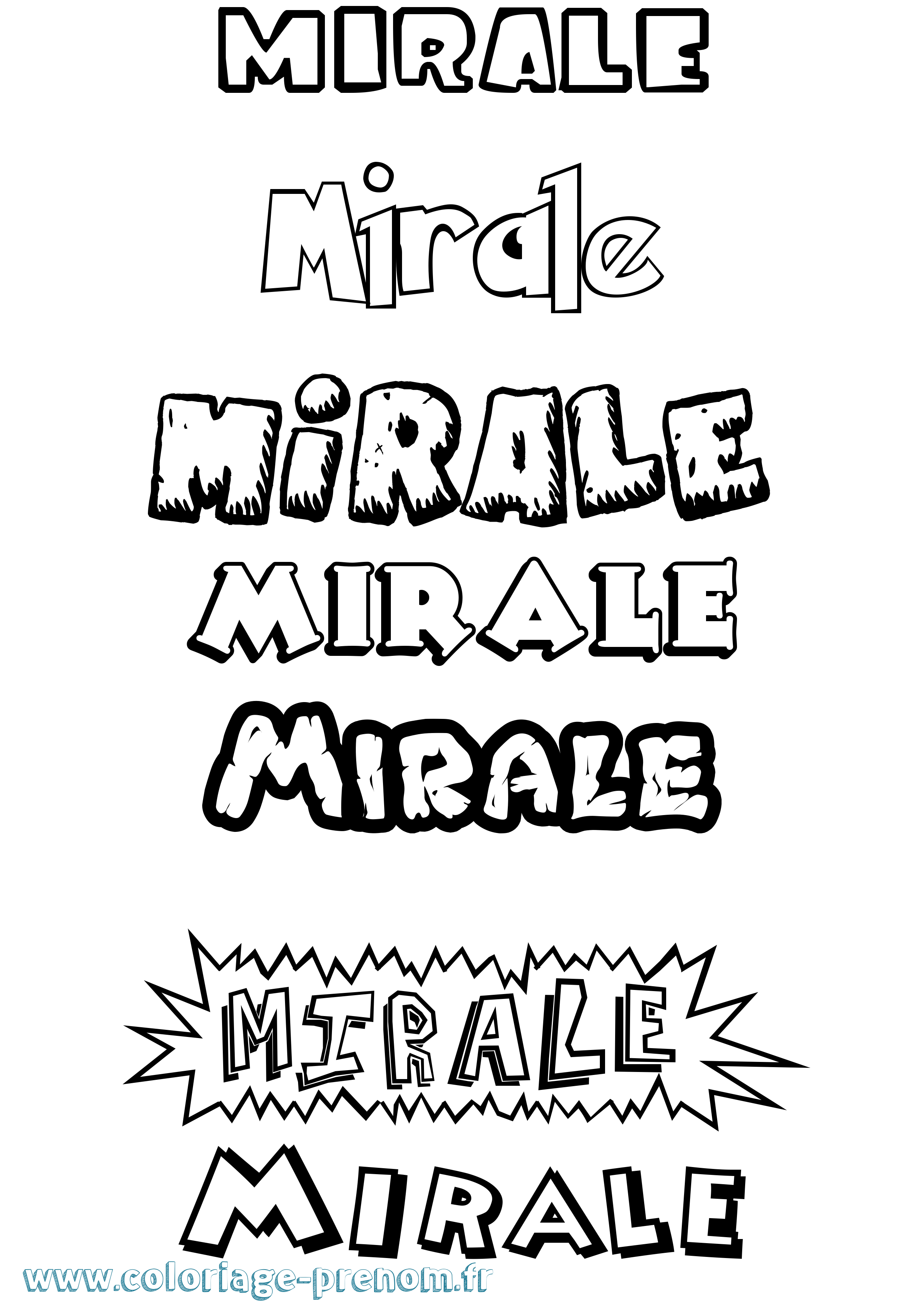 Coloriage Mirale Dessin Animé Coloriage prénom Mirale Dessin Animé
