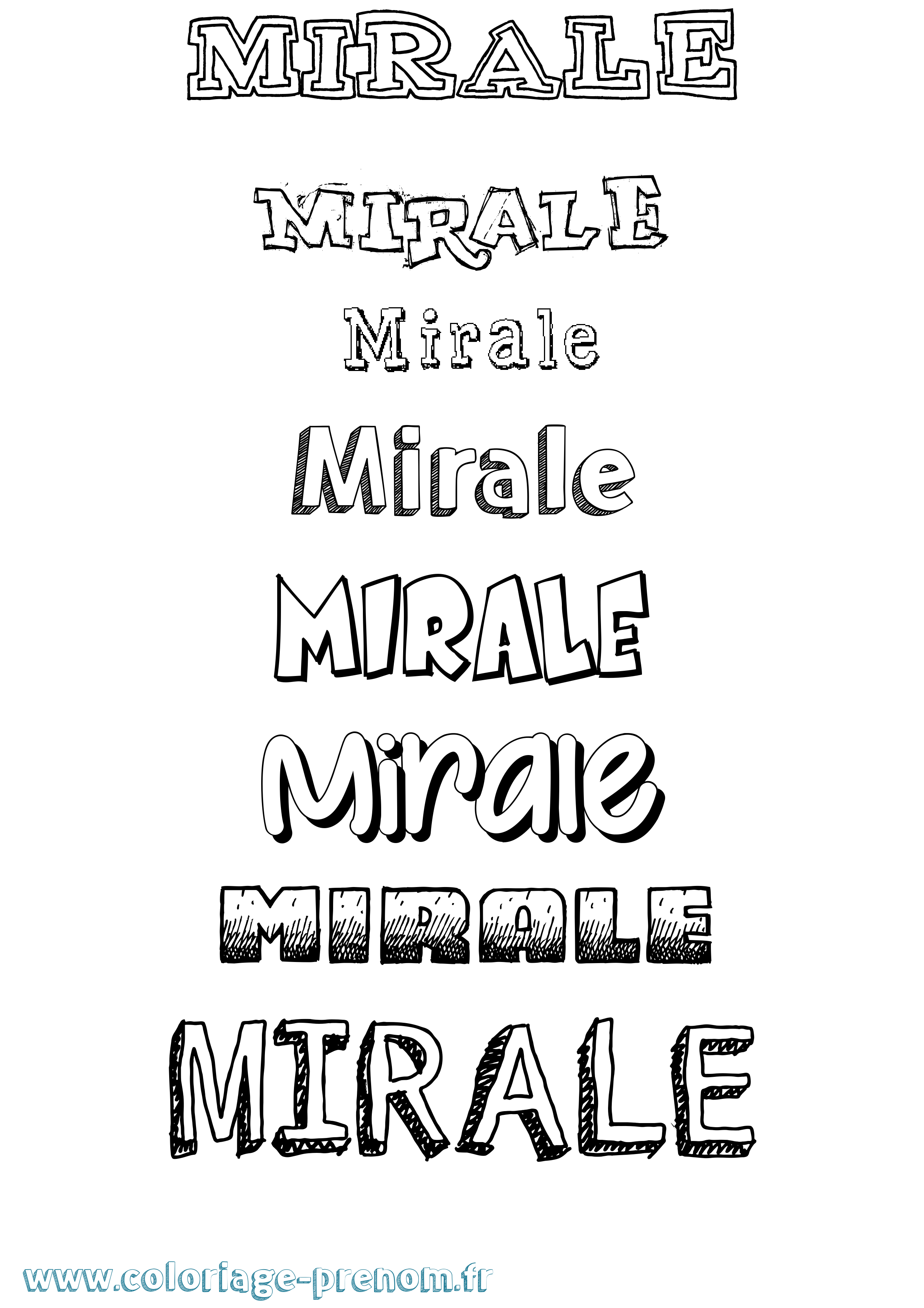 Coloriage Mirale Dessiné Coloriage prénom Mirale Dessiné