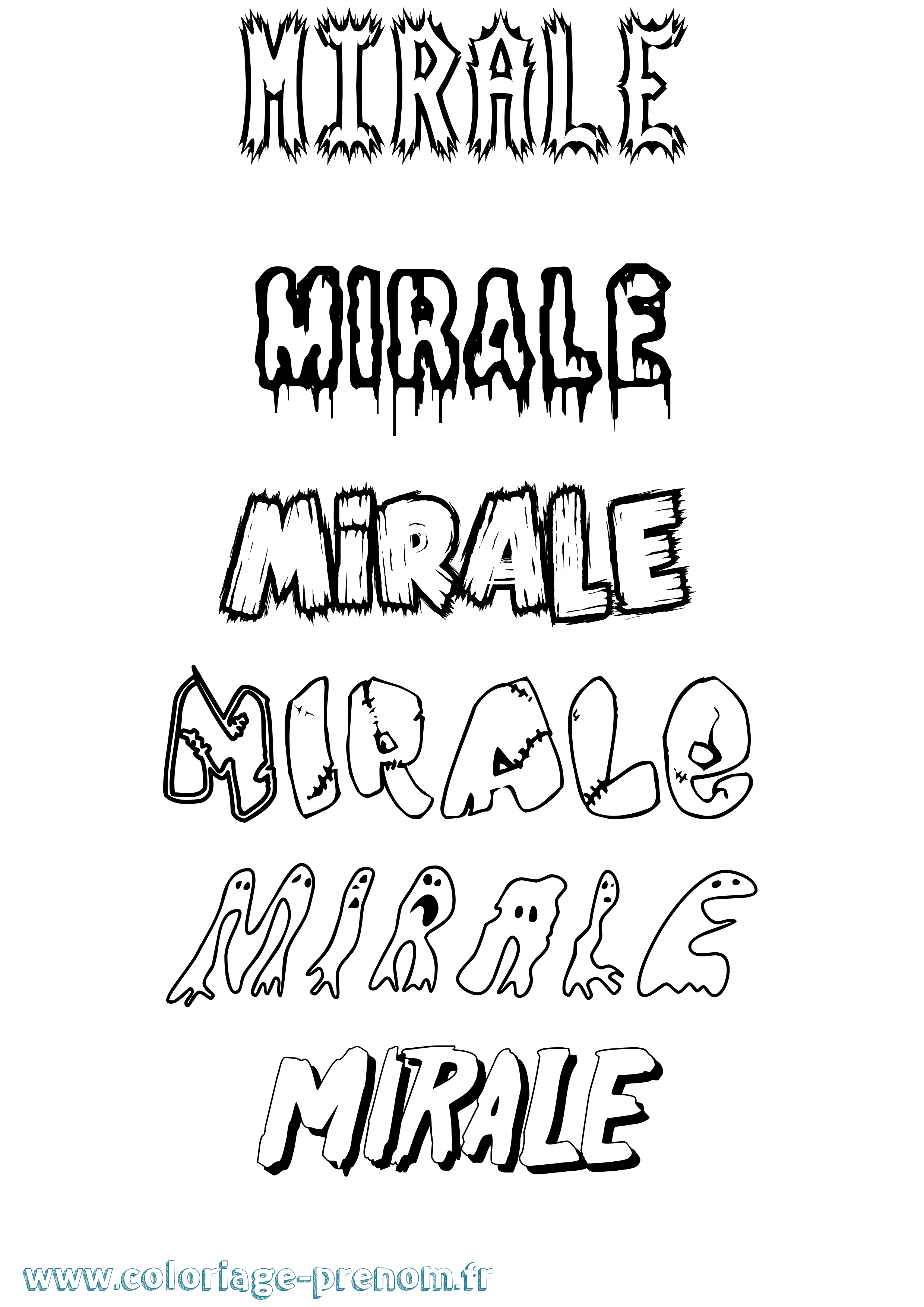Coloriage Mirale Frisson Coloriage prénom Mirale Frisson