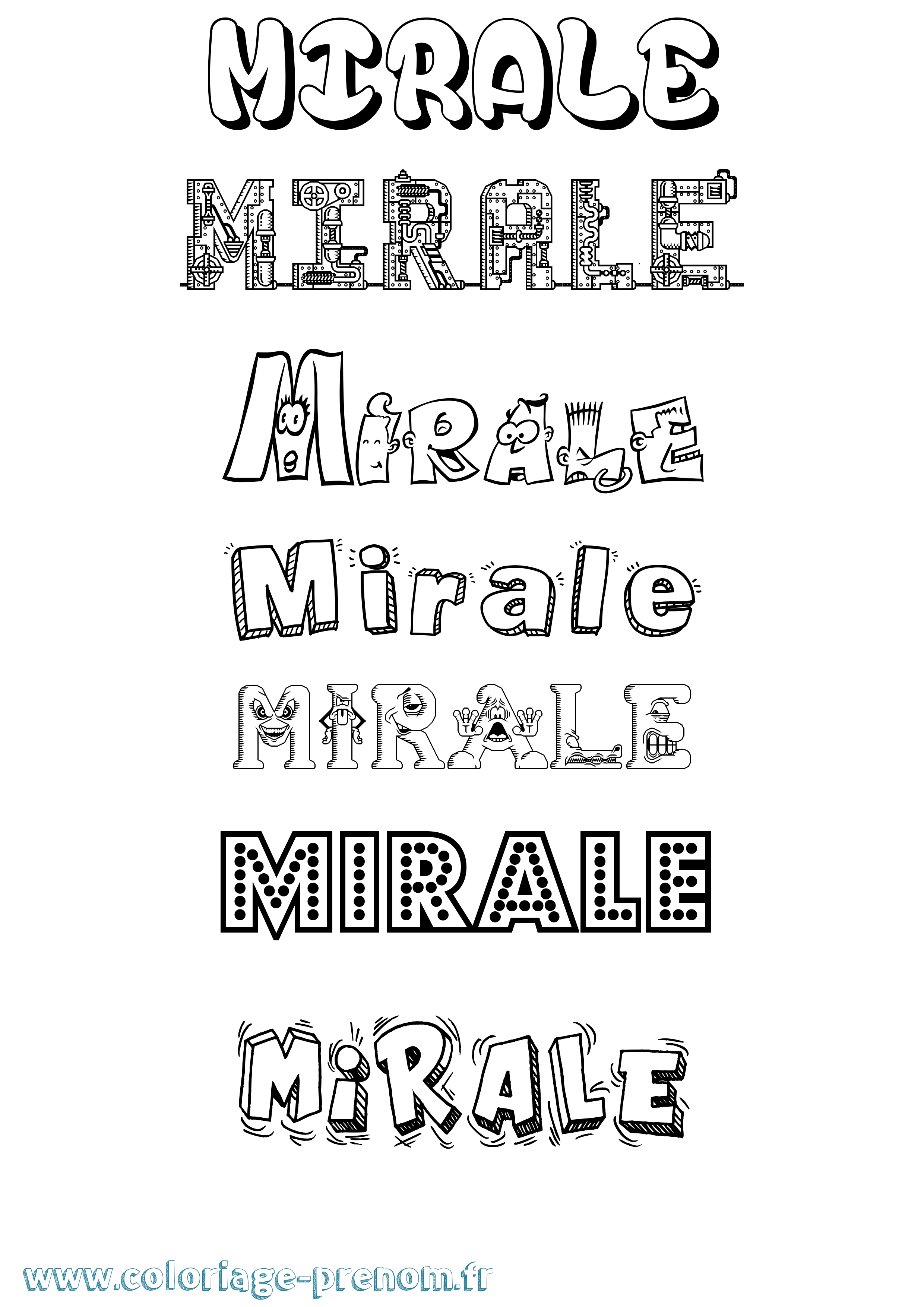 Coloriage Mirale Fun Coloriage prénom Mirale Fun