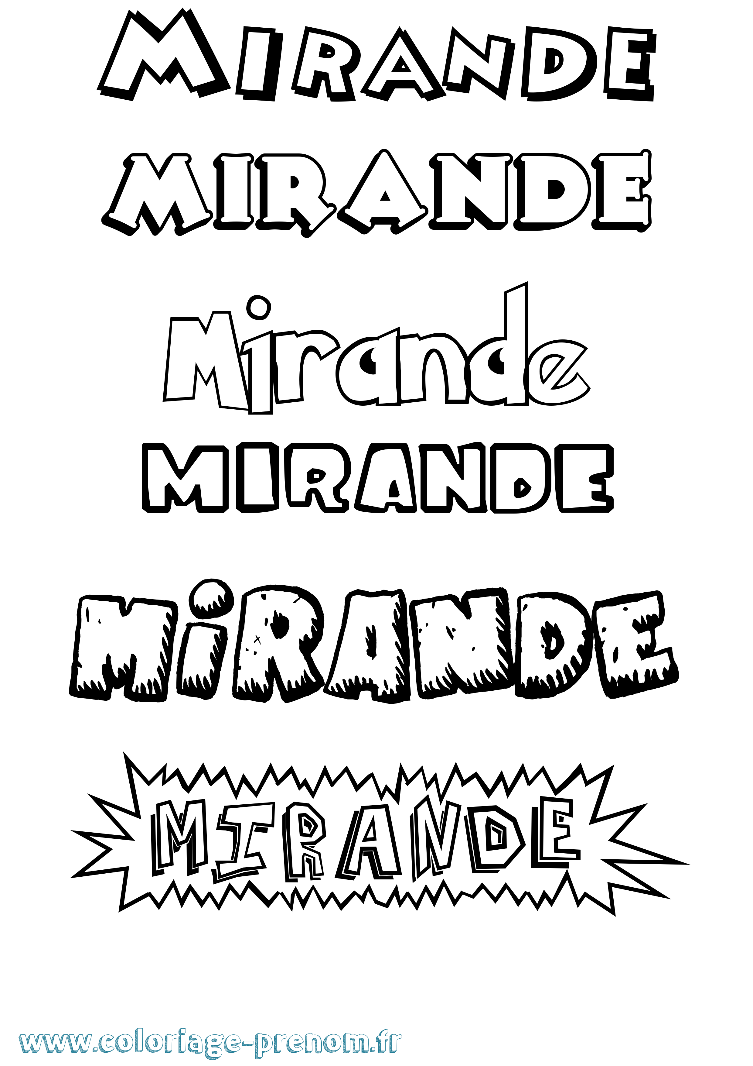 Coloriage Mirande Dessin Animé Coloriage prénom Mirande Dessin Animé