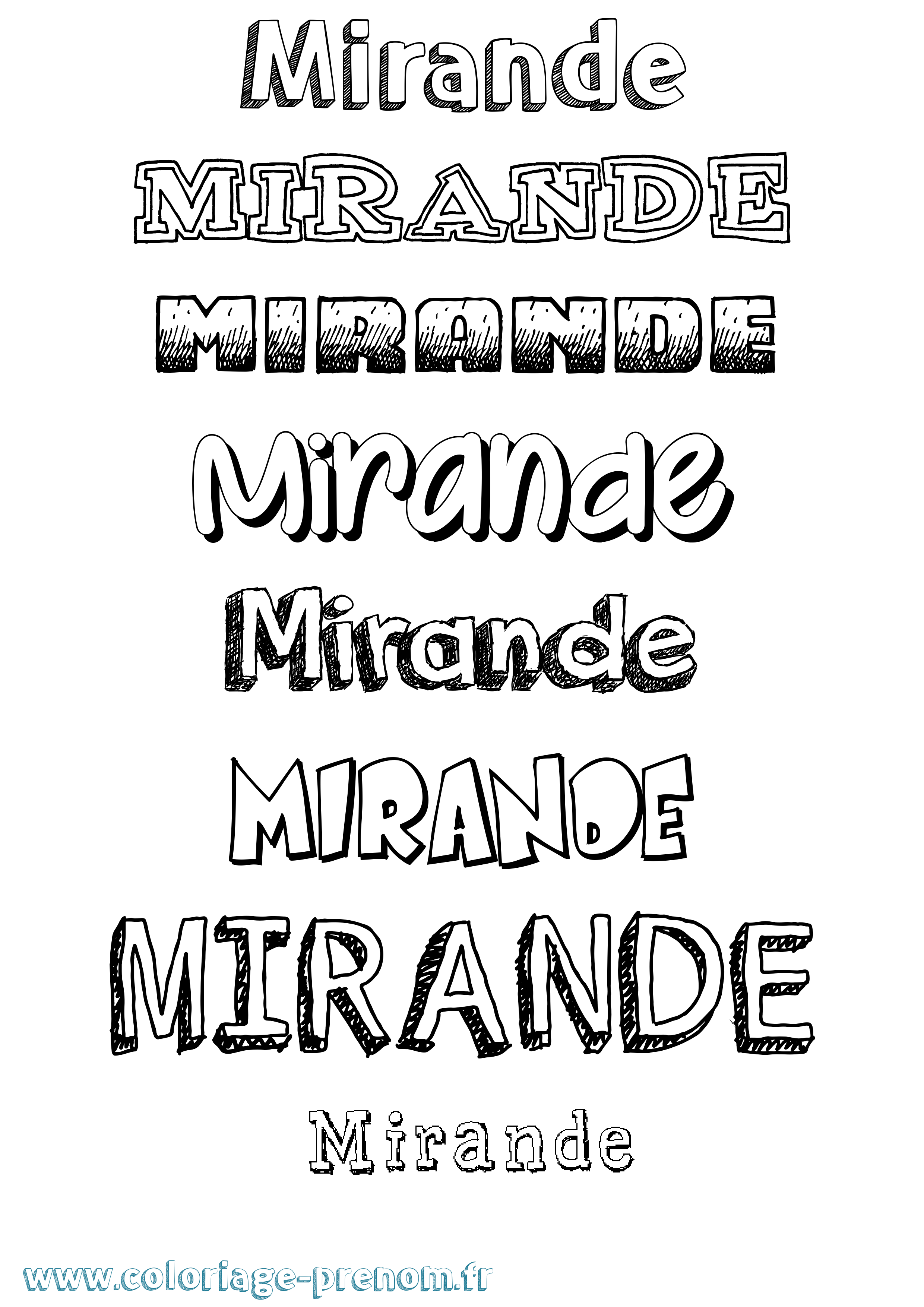 Coloriage Mirande Dessiné Coloriage prénom Mirande Dessiné