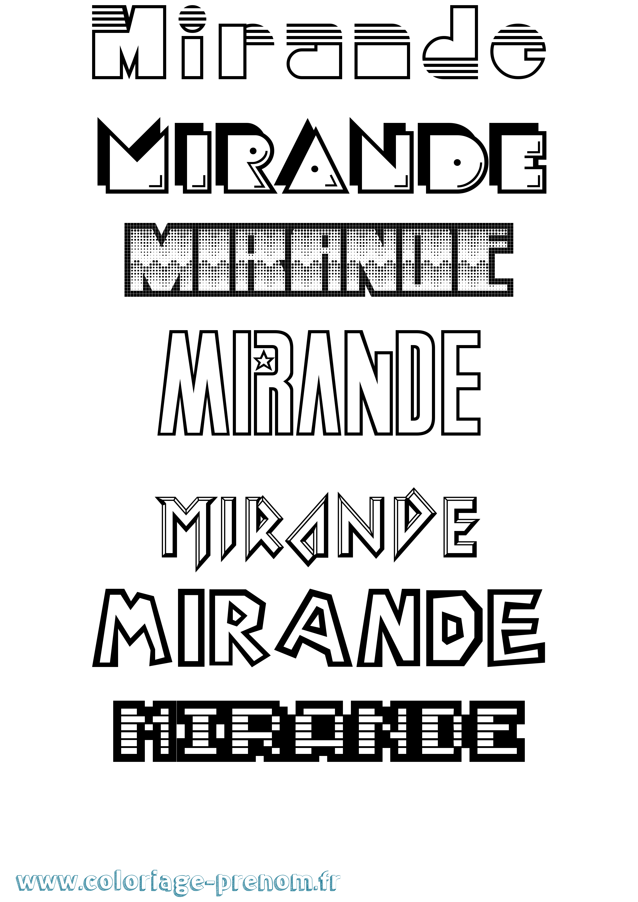 Coloriage Mirande Jeux Vidéos Coloriage prénom Mirande Jeux Vidéos