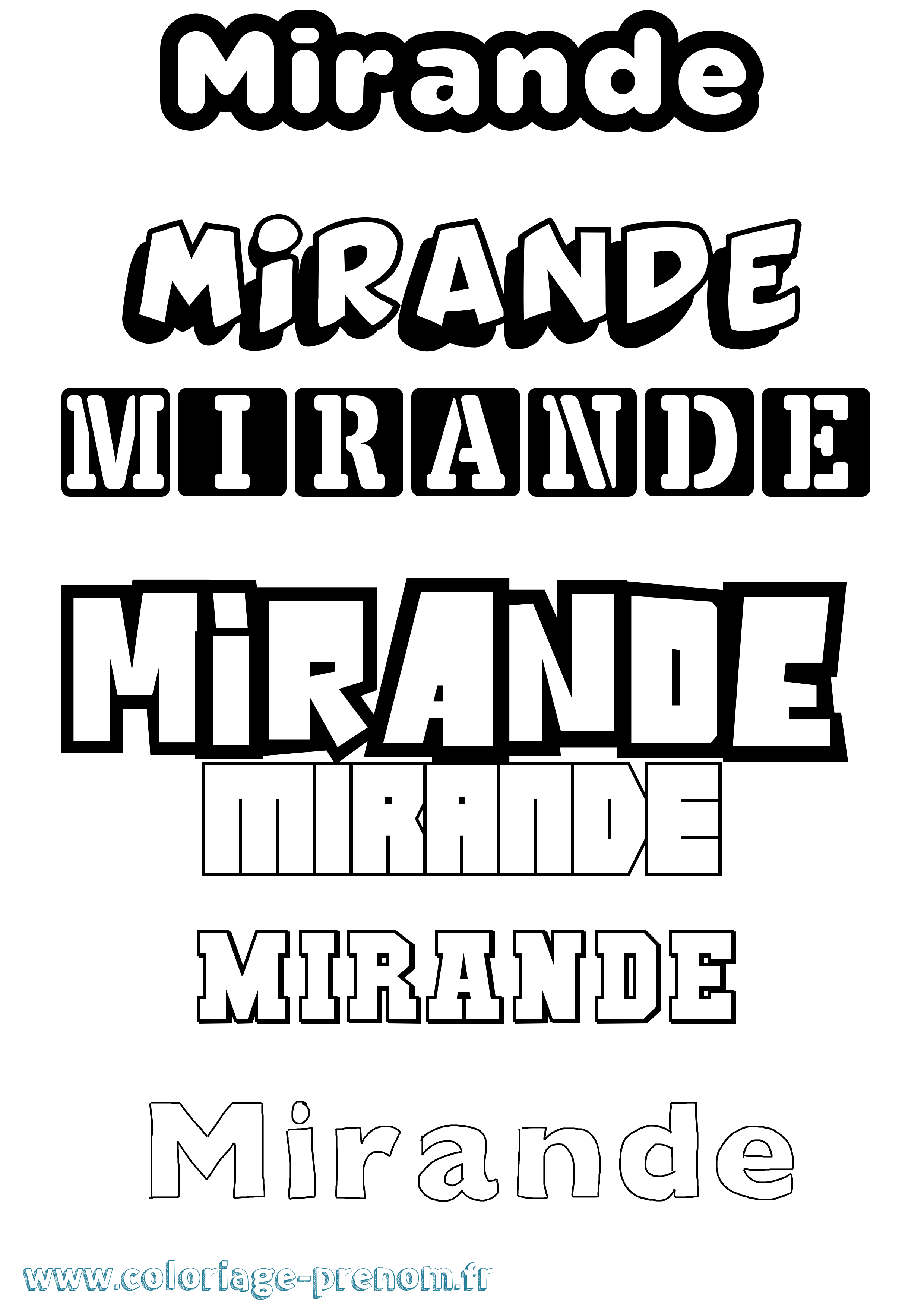 Coloriage Mirande Simple Coloriage prénom Mirande Simple