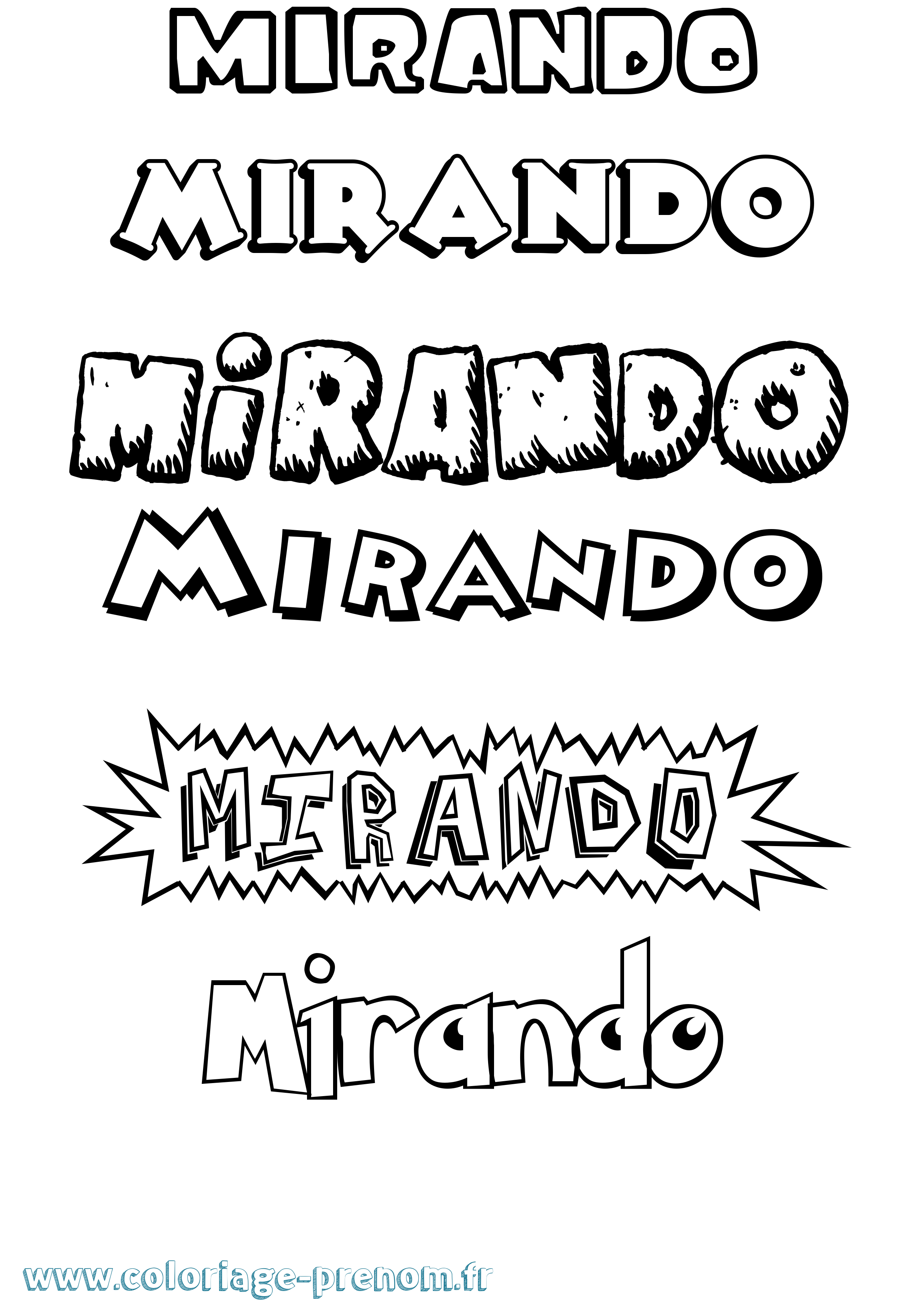 Coloriage Mirando Dessin Animé Coloriage prénom Mirando Dessin Animé