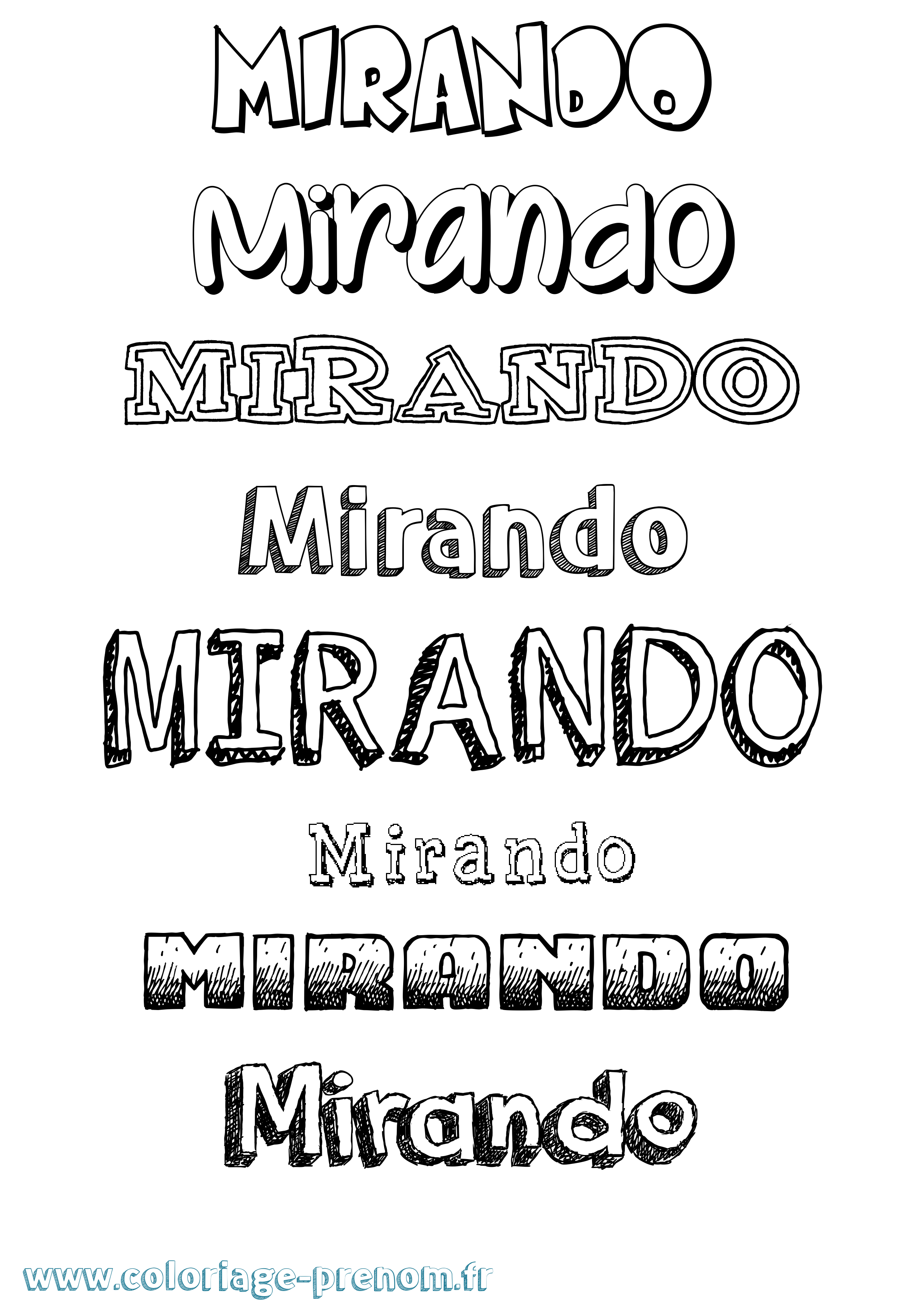 Coloriage Mirando Dessiné Coloriage prénom Mirando Dessiné