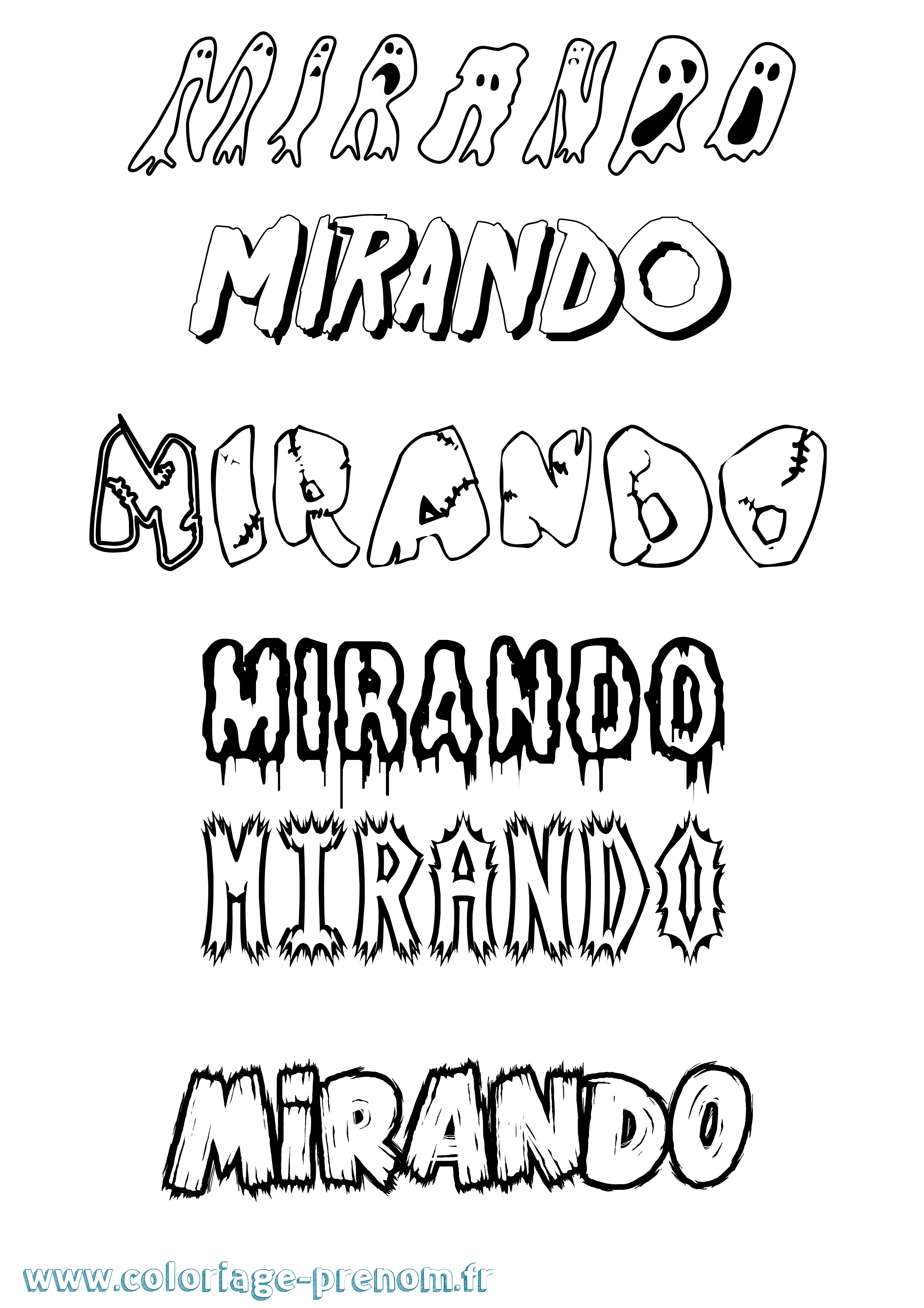 Coloriage Mirando Frisson Coloriage prénom Mirando Frisson