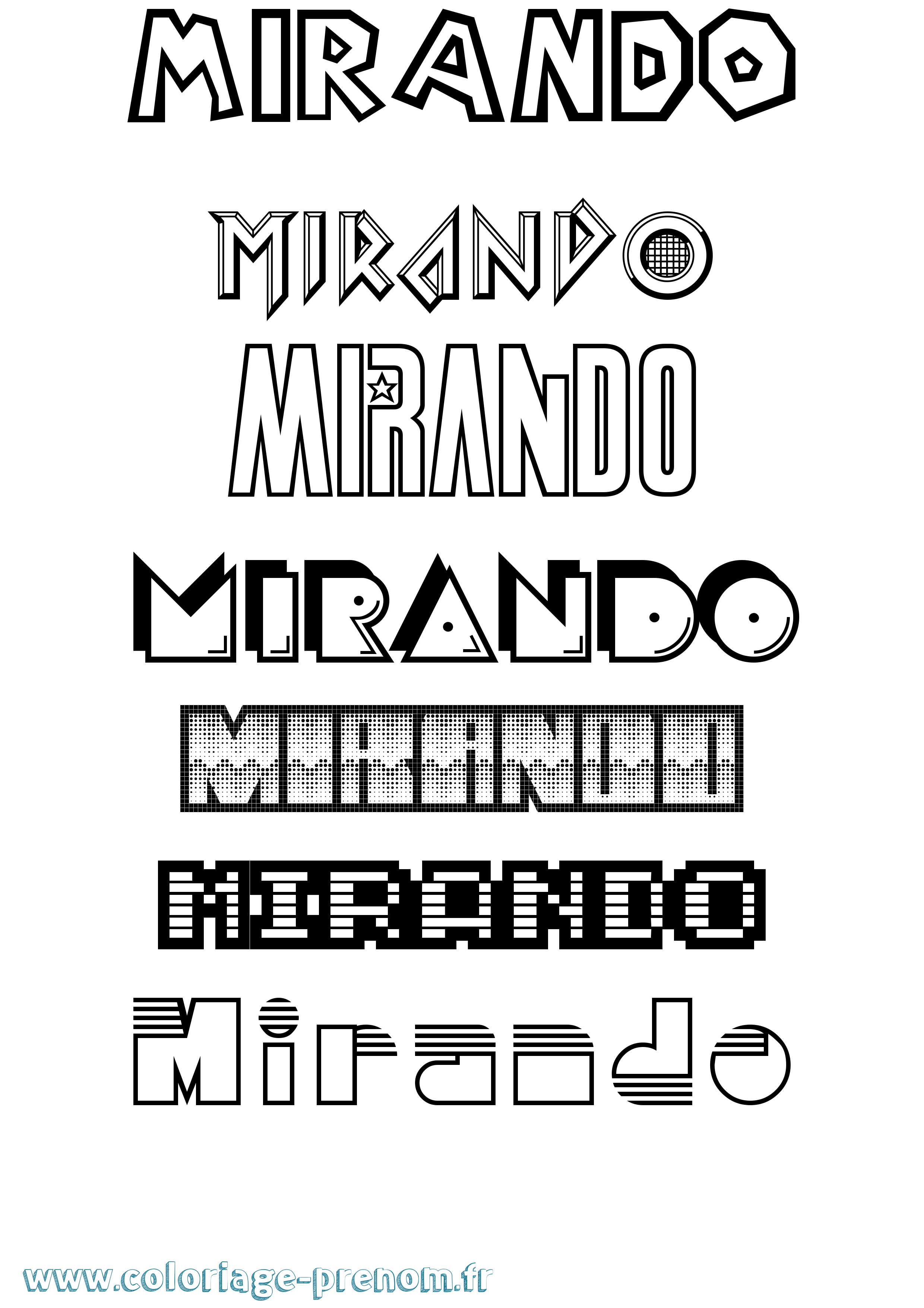 Coloriage Mirando Jeux Vidéos Coloriage prénom Mirando Jeux Vidéos