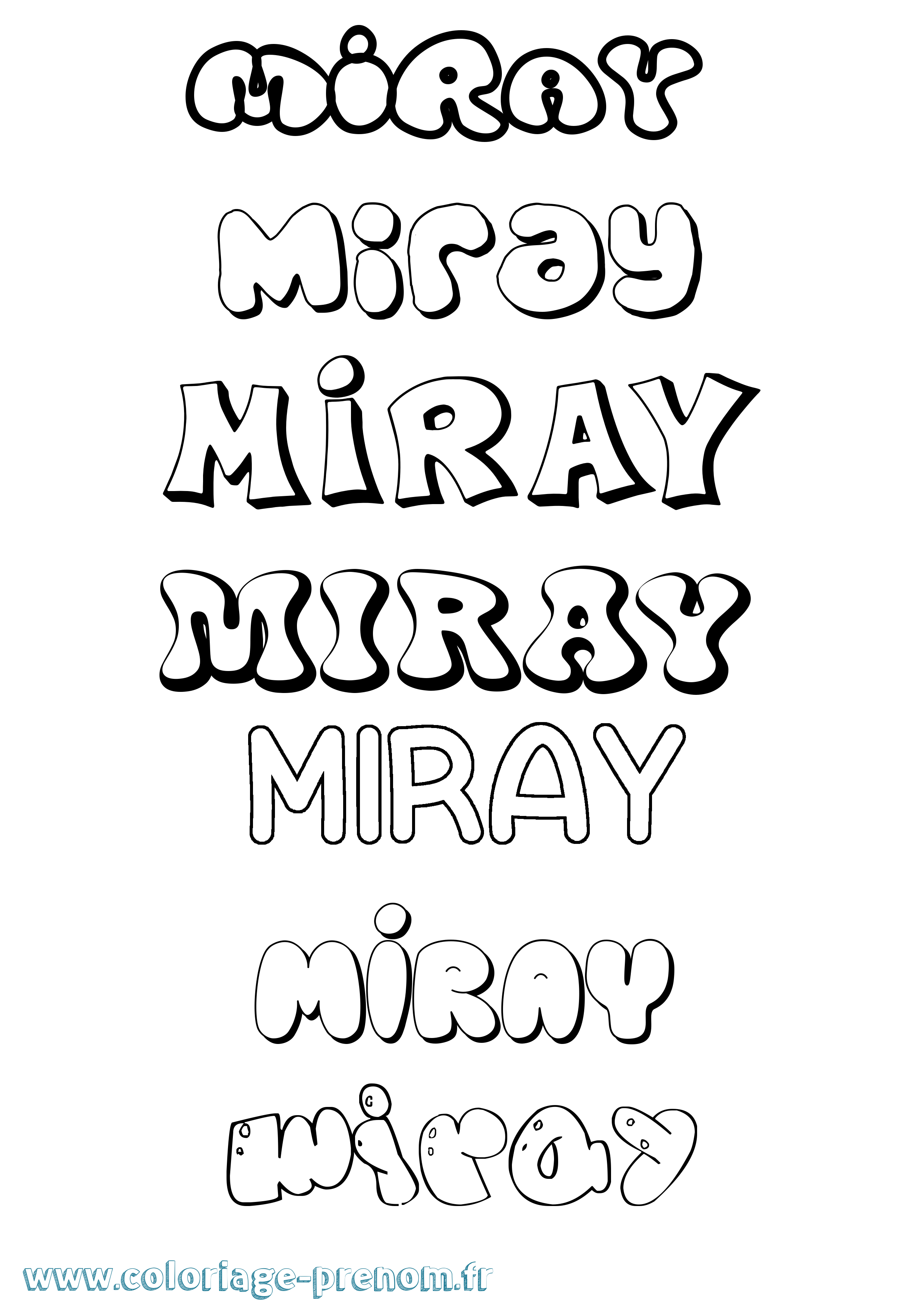 Coloriage Miray Bubble Coloriage prénom Miray Bubble