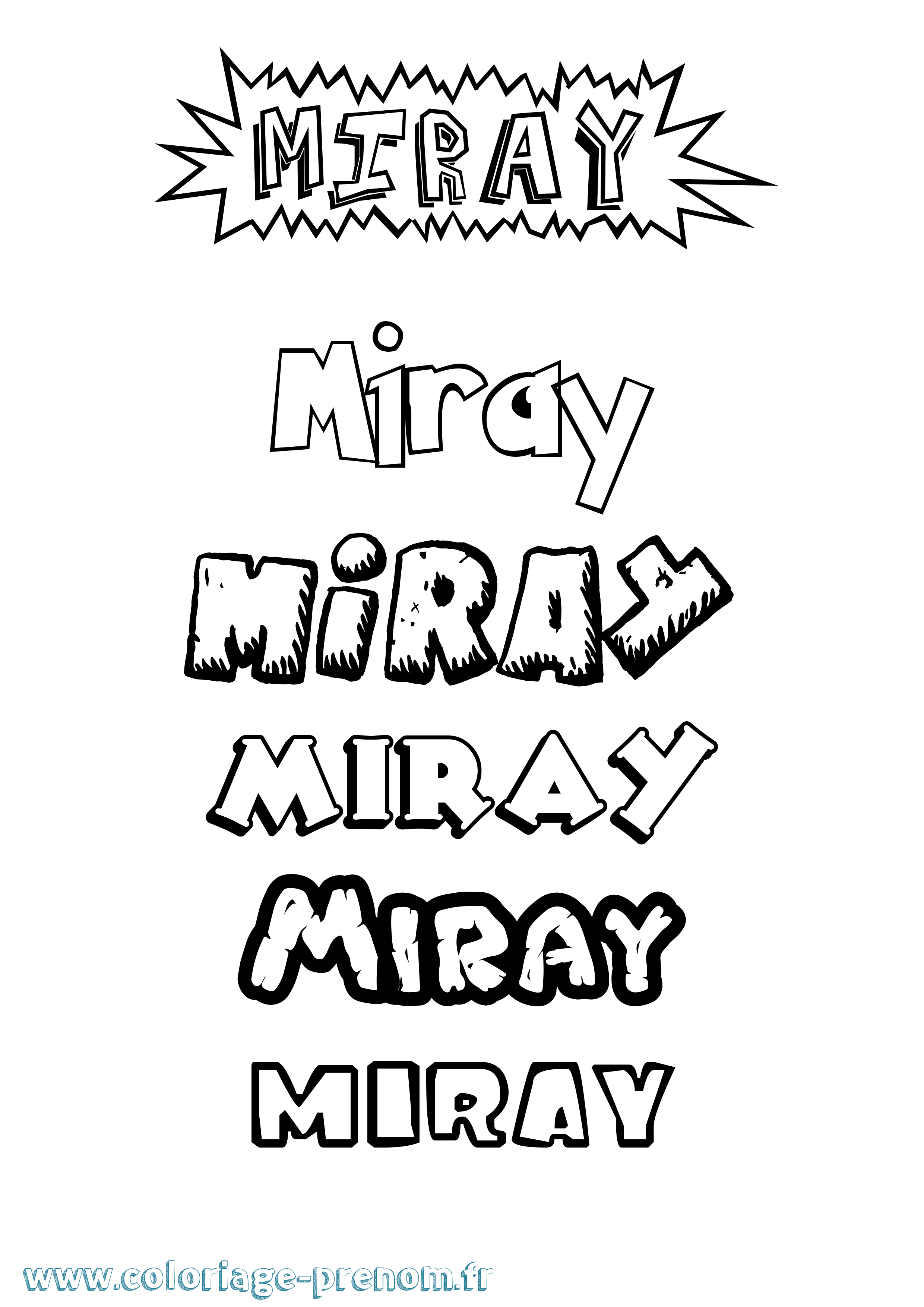 Coloriage Miray Dessin Animé Coloriage prénom Miray Dessin Animé