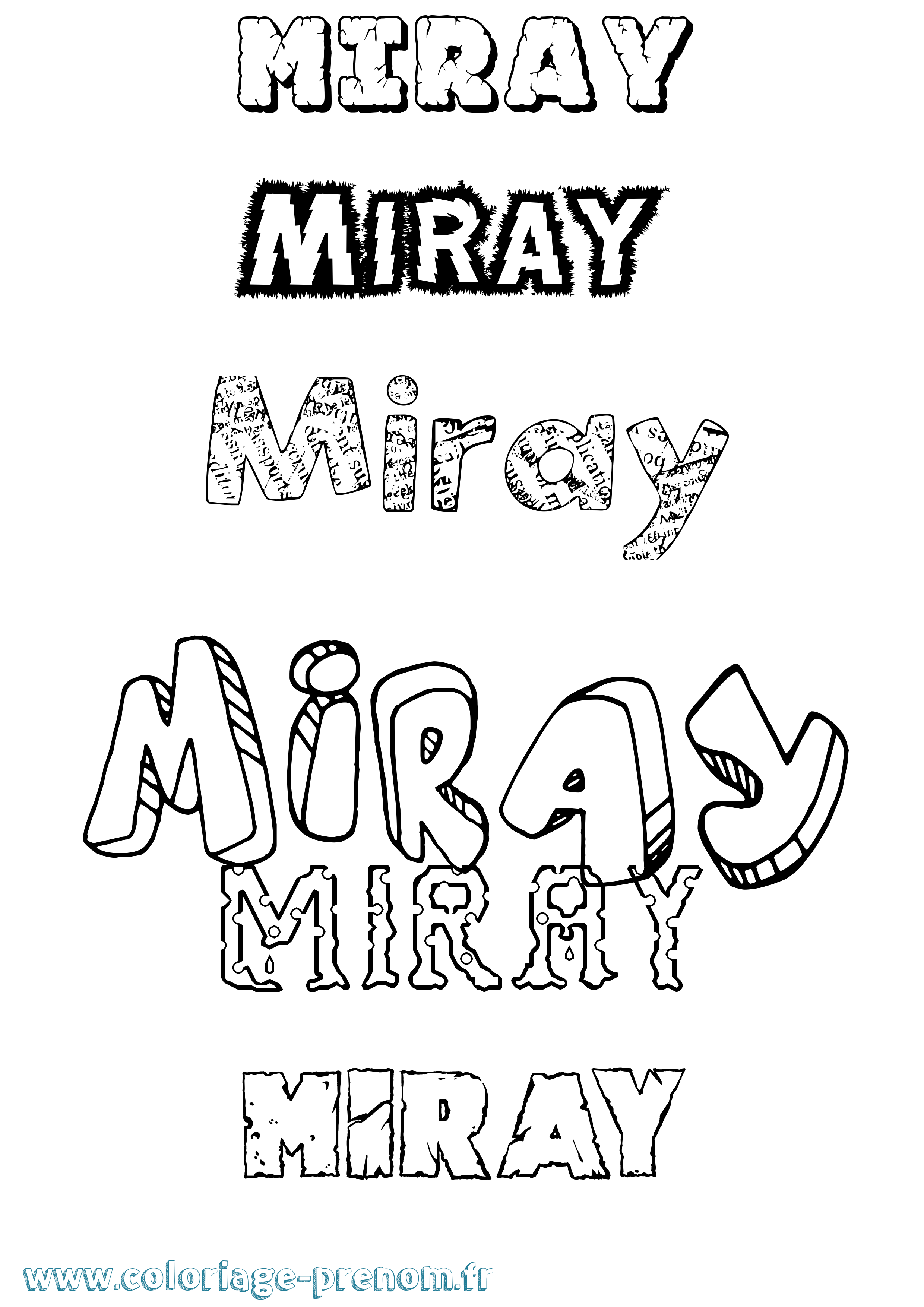 Coloriage Miray Destructuré Coloriage prénom Miray Destructuré