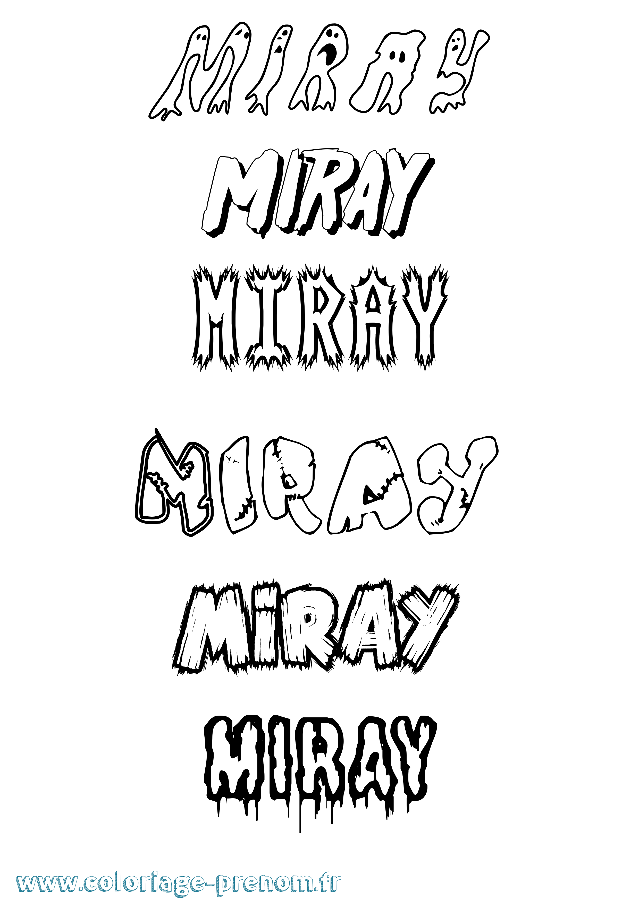 Coloriage Miray Frisson Coloriage prénom Miray Frisson