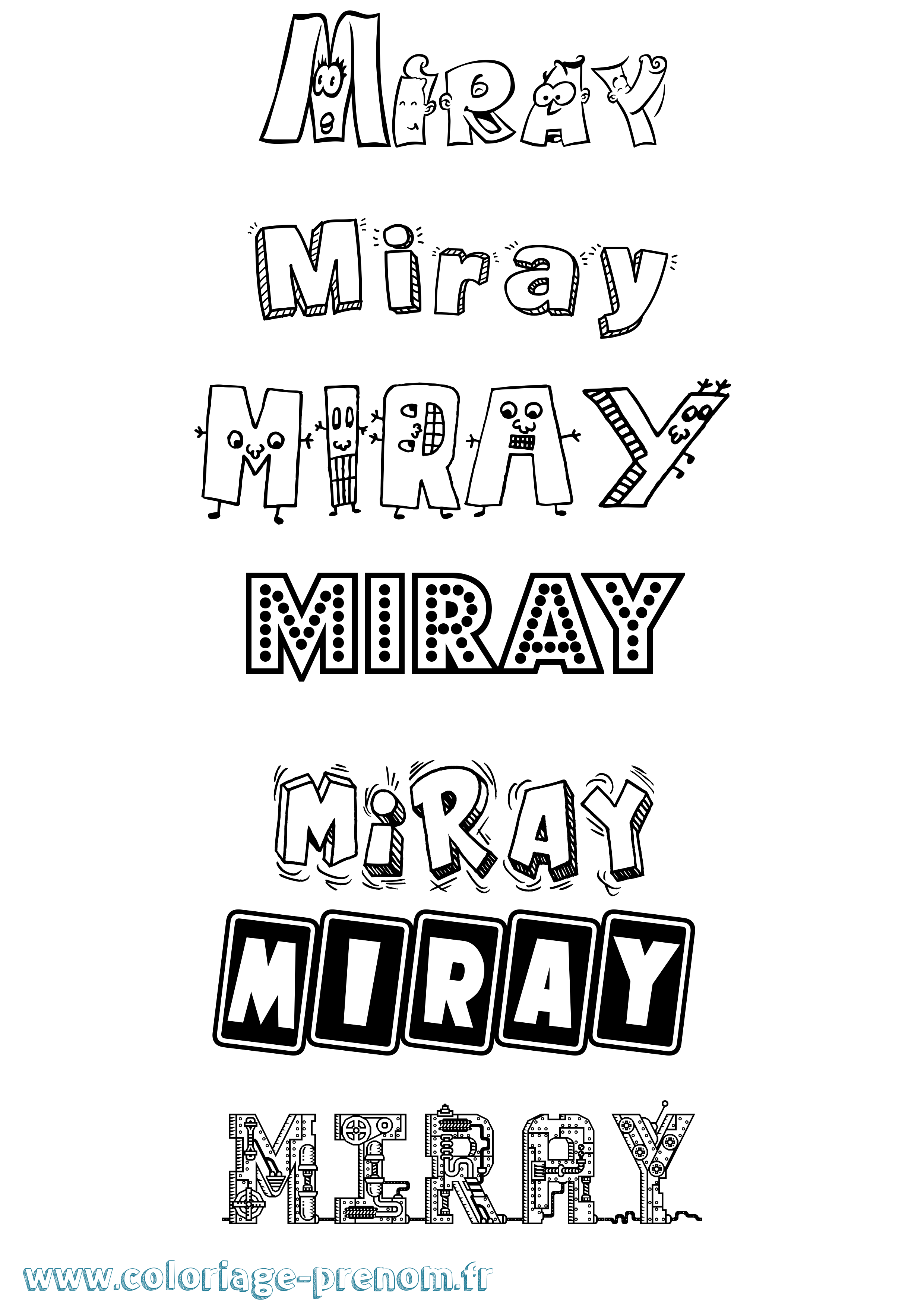 Coloriage Miray Fun Coloriage prénom Miray Fun