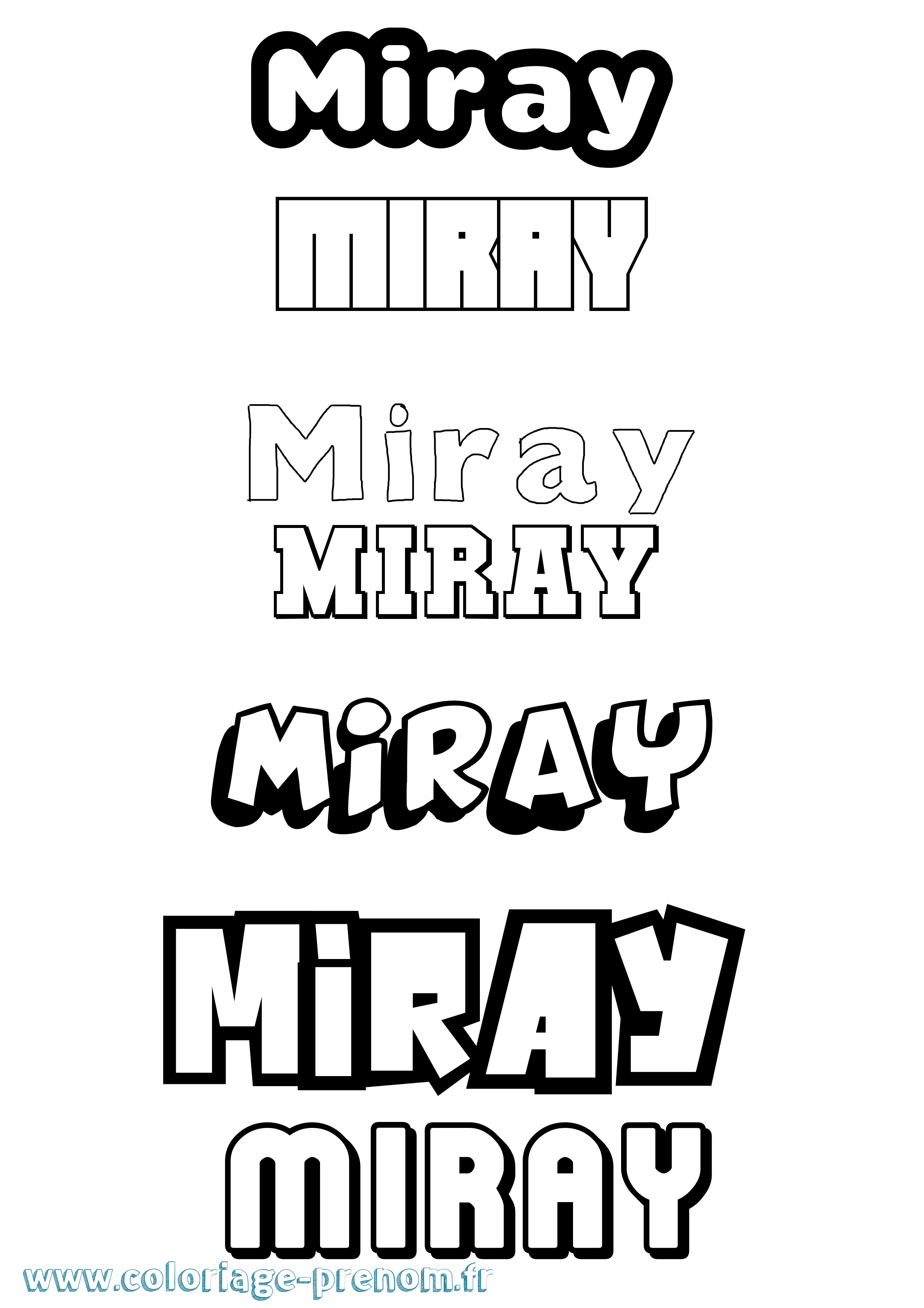 Coloriage Miray Simple Coloriage prénom Miray Simple