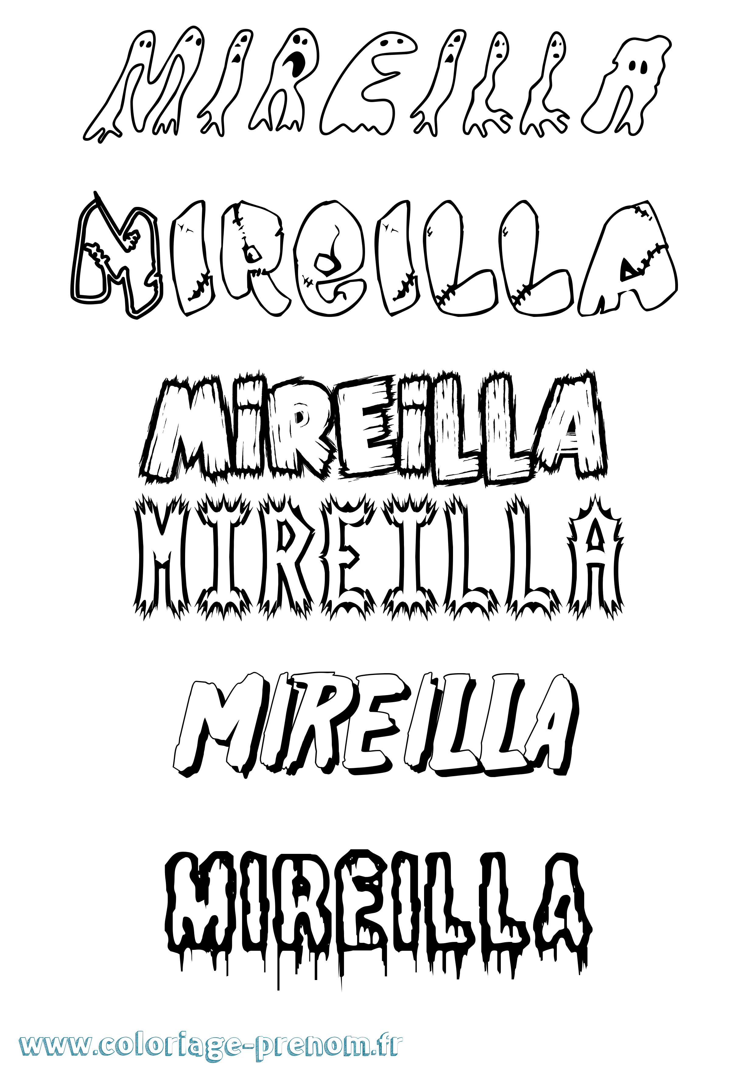 Coloriage Mireilla Frisson Coloriage prénom Mireilla Frisson