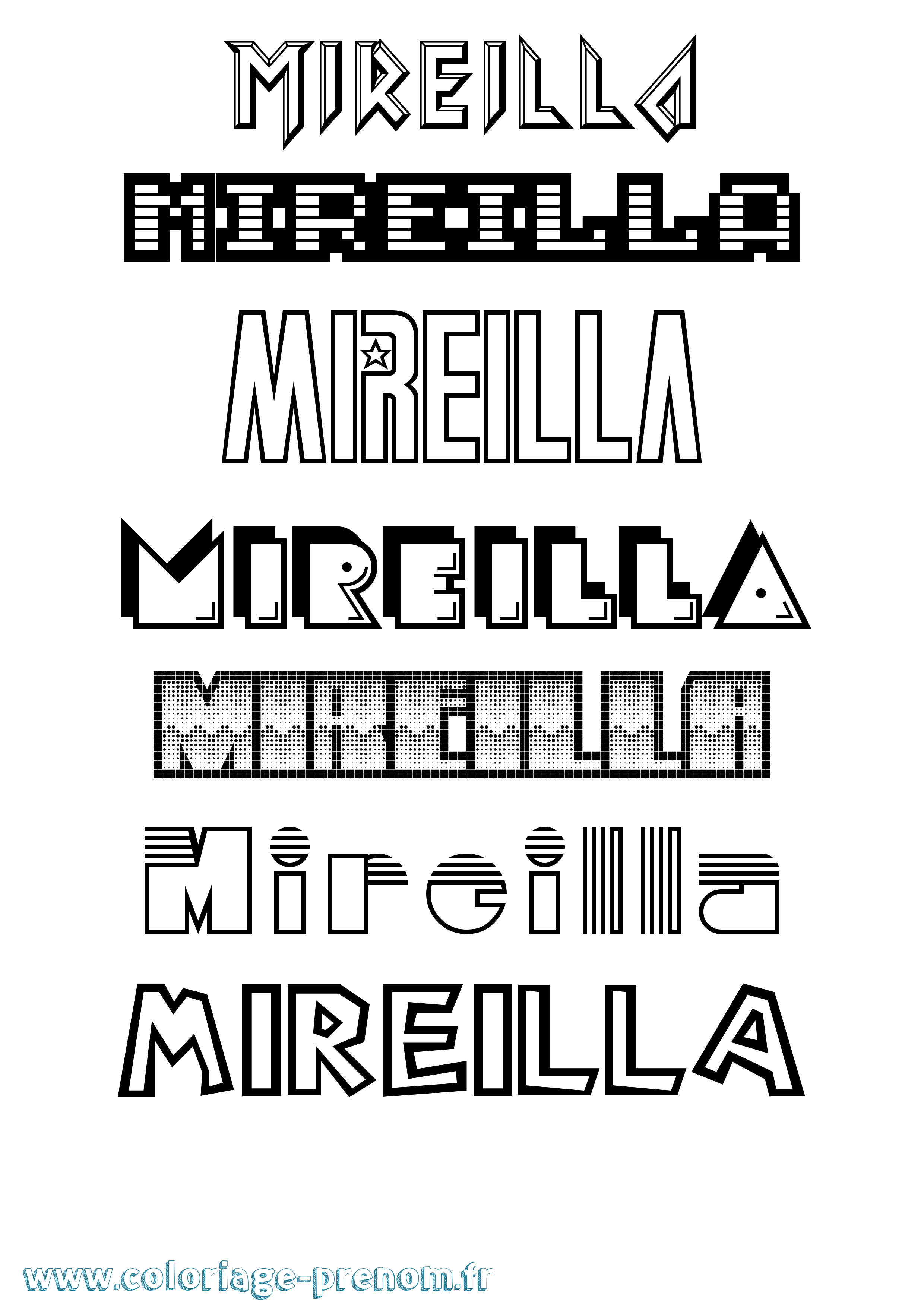 Coloriage Mireilla Jeux Vidéos Coloriage prénom Mireilla Jeux Vidéos