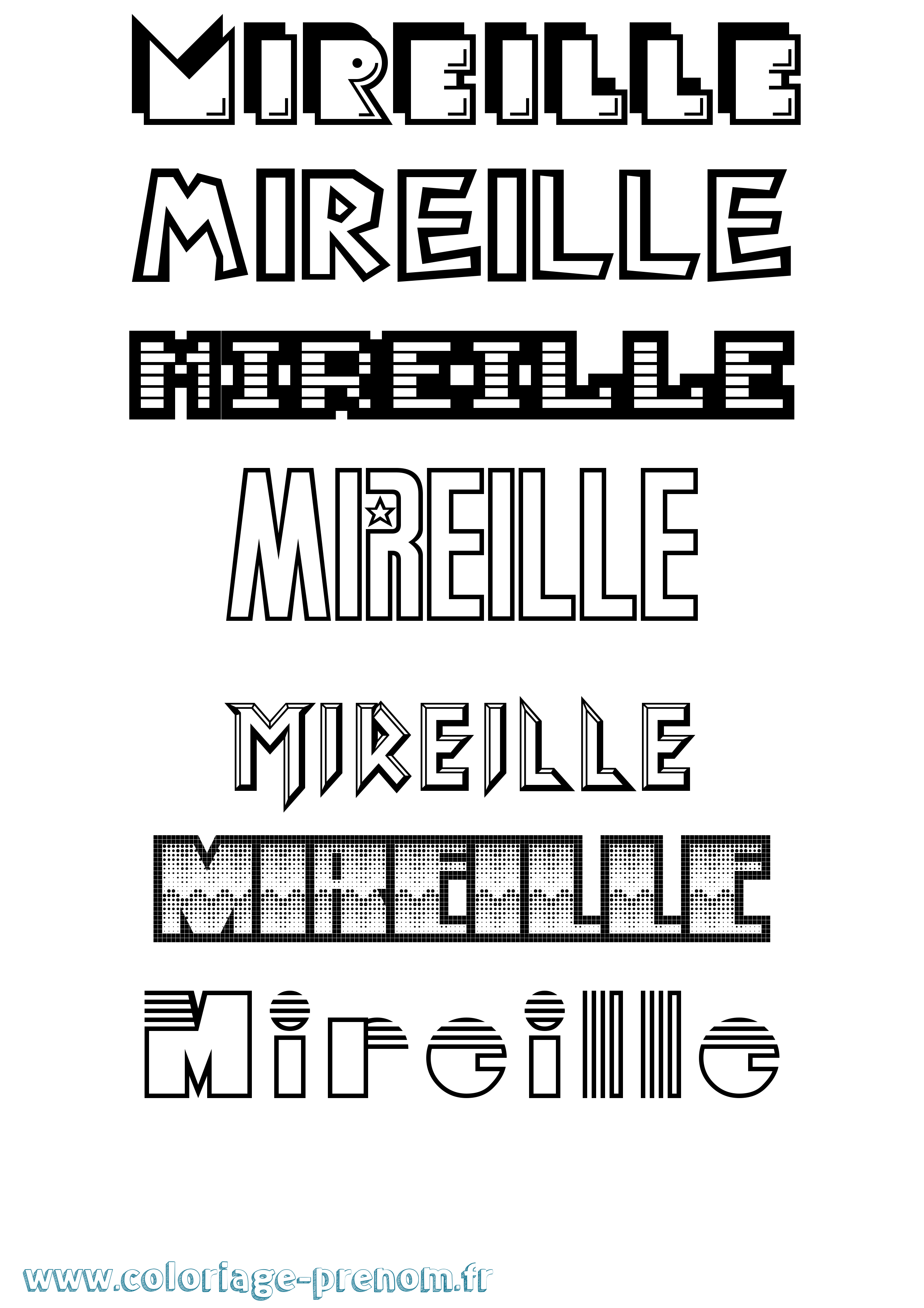 Coloriage Mireille Jeux Vidéos Coloriage prénom Mireille Jeux Vidéos