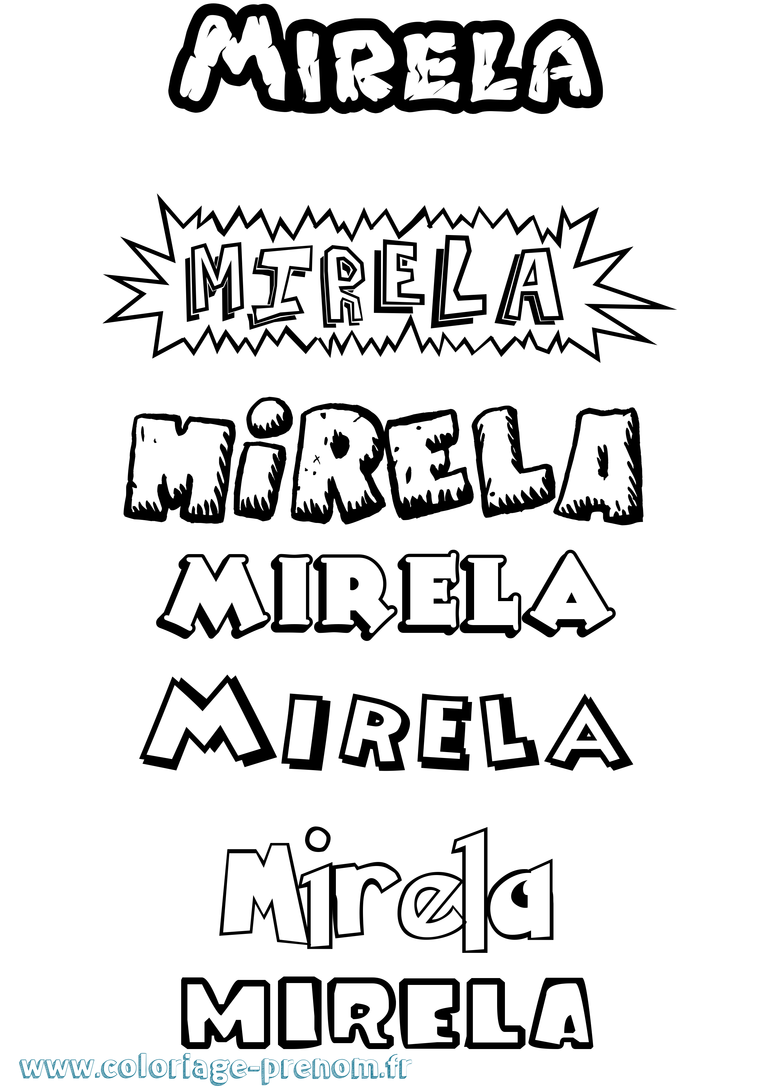 Coloriage Mirela Dessin Animé Coloriage prénom Mirela Dessin Animé