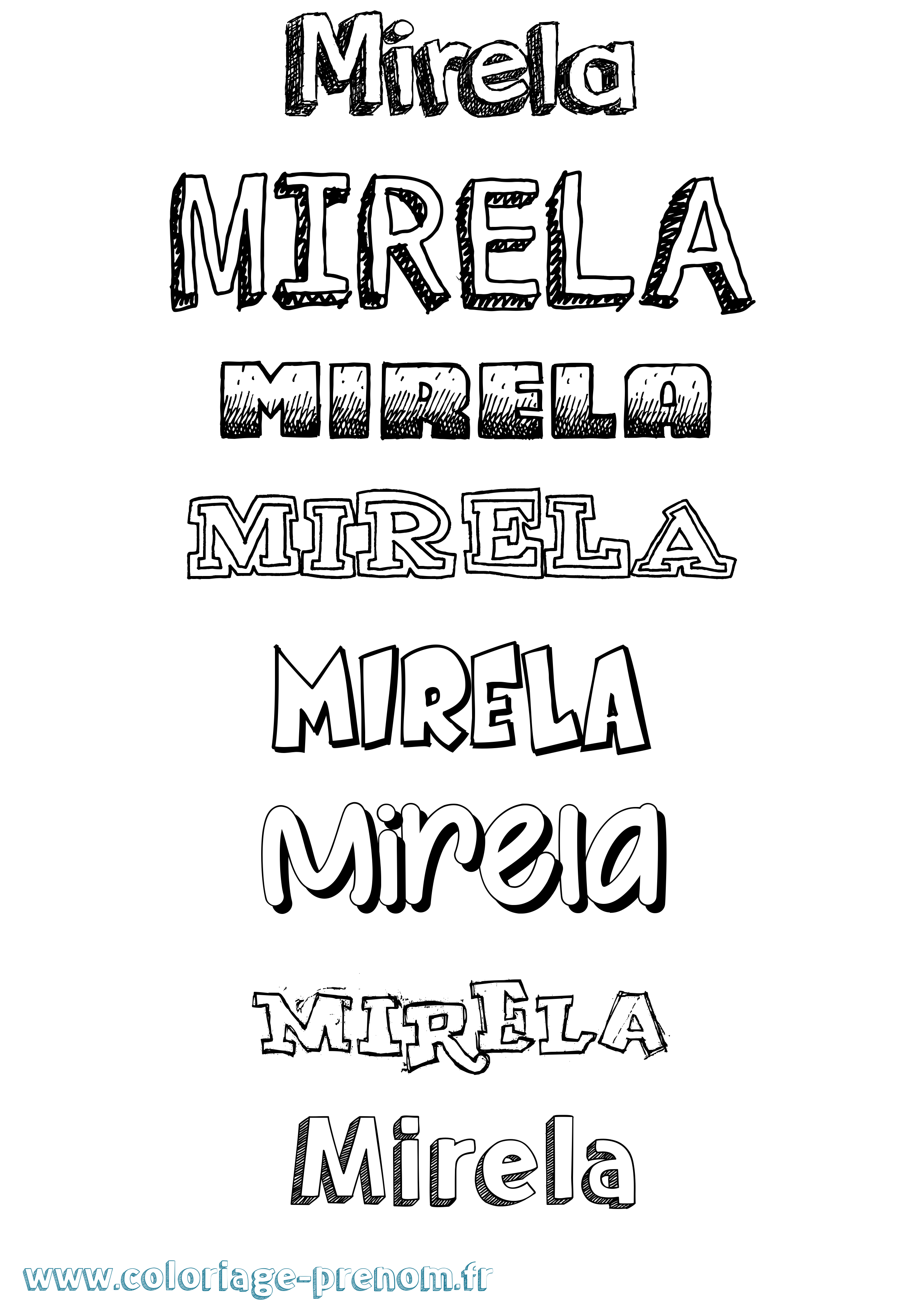 Coloriage Mirela Dessiné Coloriage prénom Mirela Dessiné
