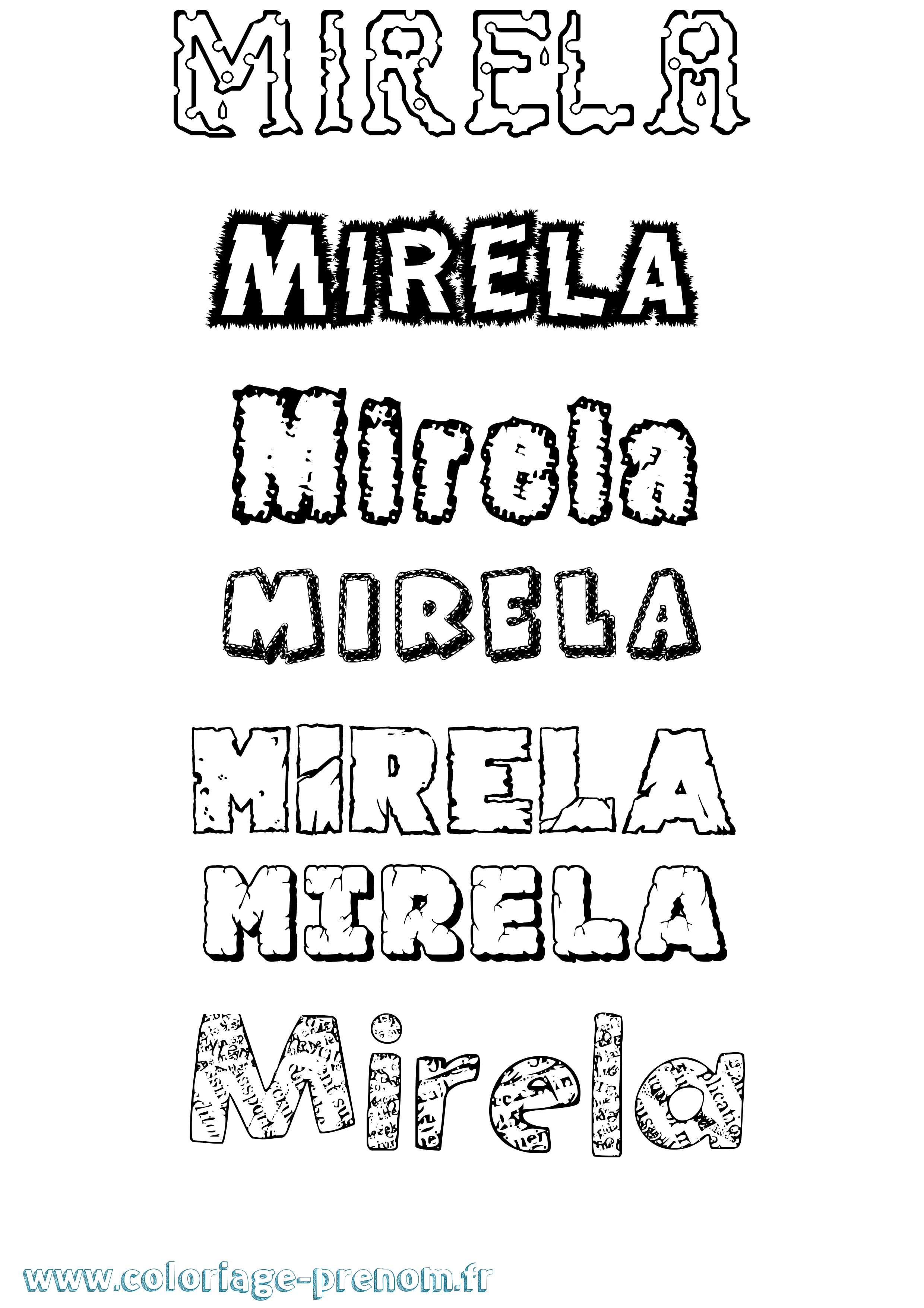 Coloriage Mirela Destructuré Coloriage prénom Mirela Destructuré