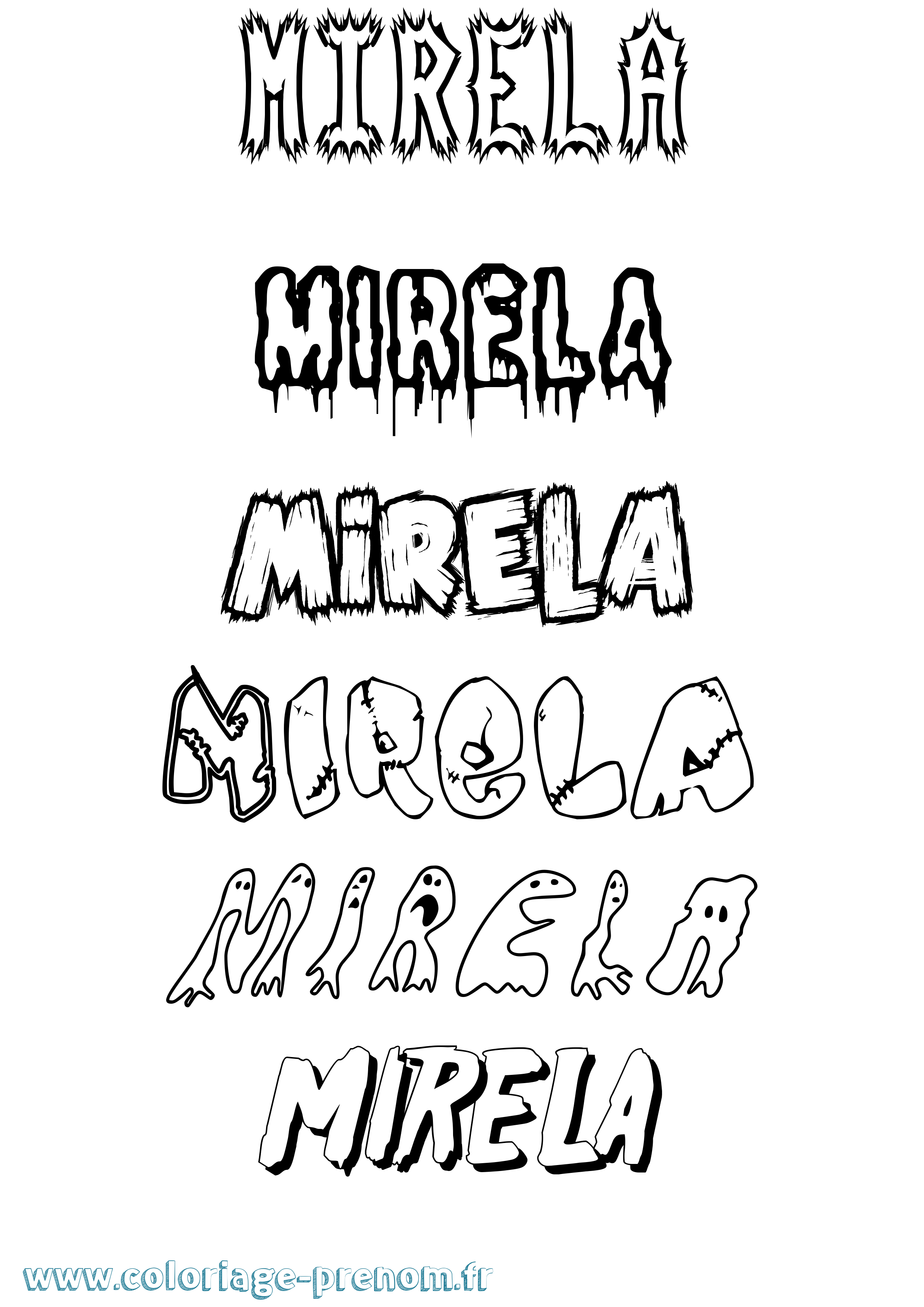 Coloriage Mirela Frisson Coloriage prénom Mirela Frisson