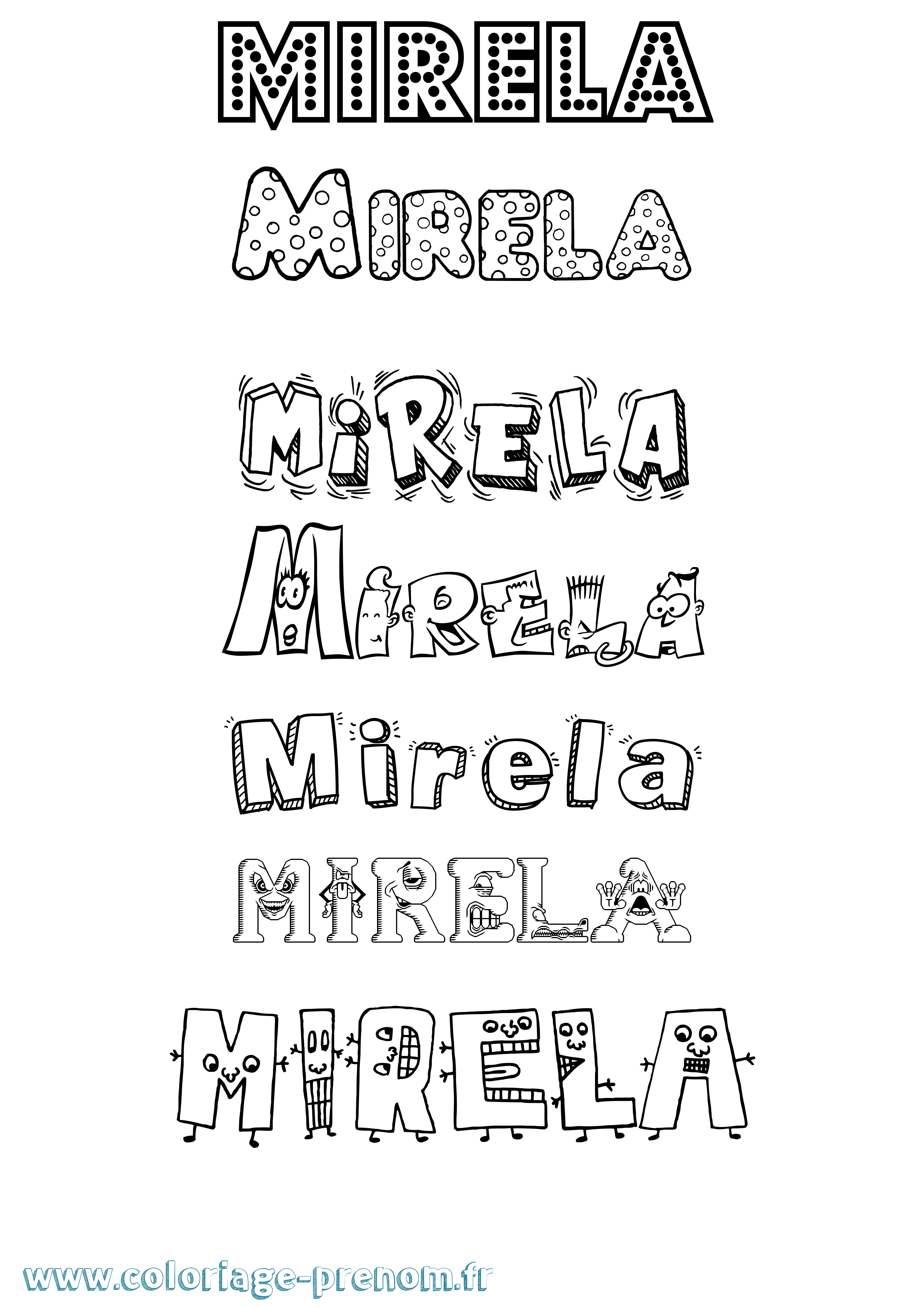 Coloriage Mirela Fun Coloriage prénom Mirela Fun