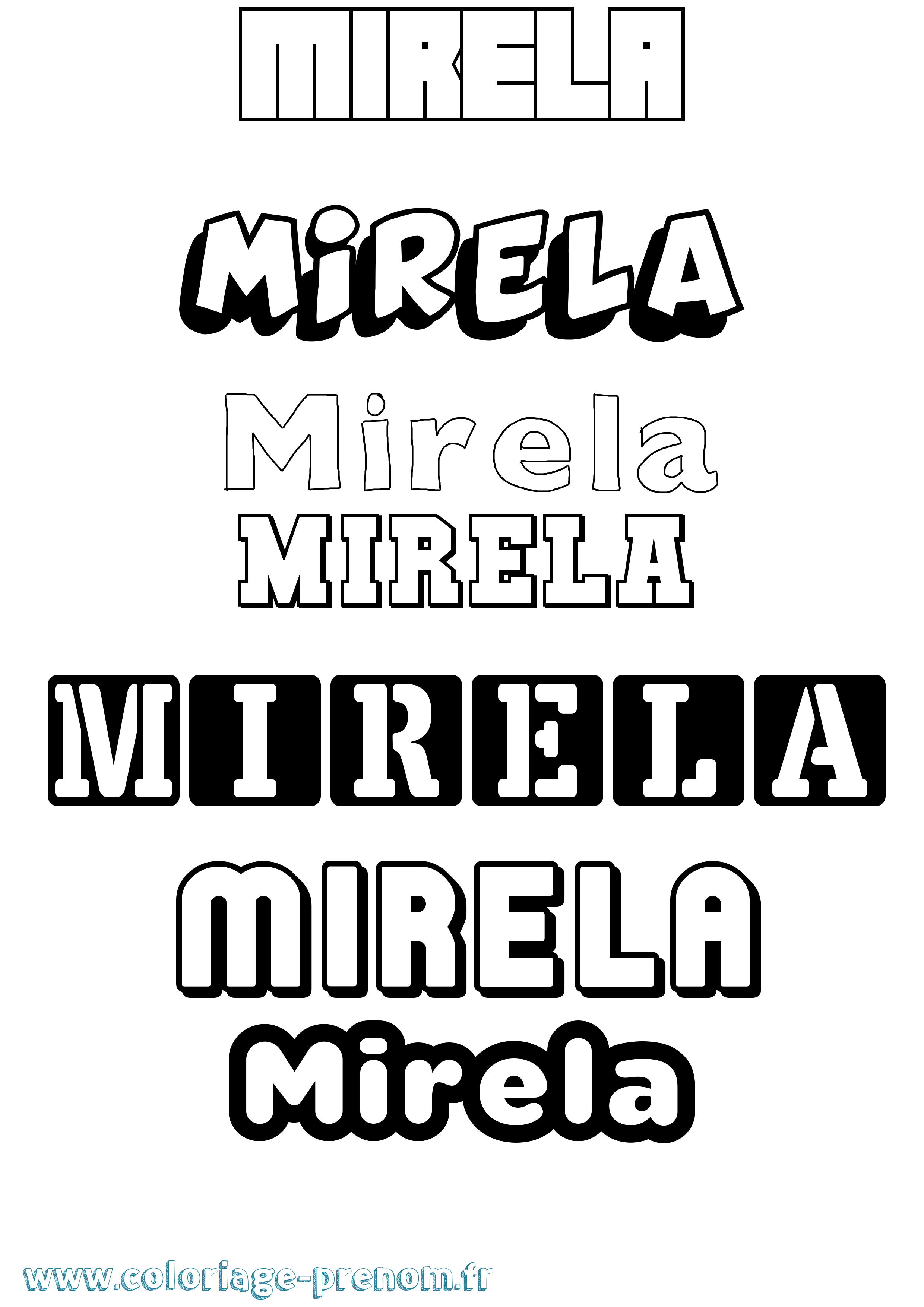 Coloriage Mirela Simple Coloriage prénom Mirela Simple