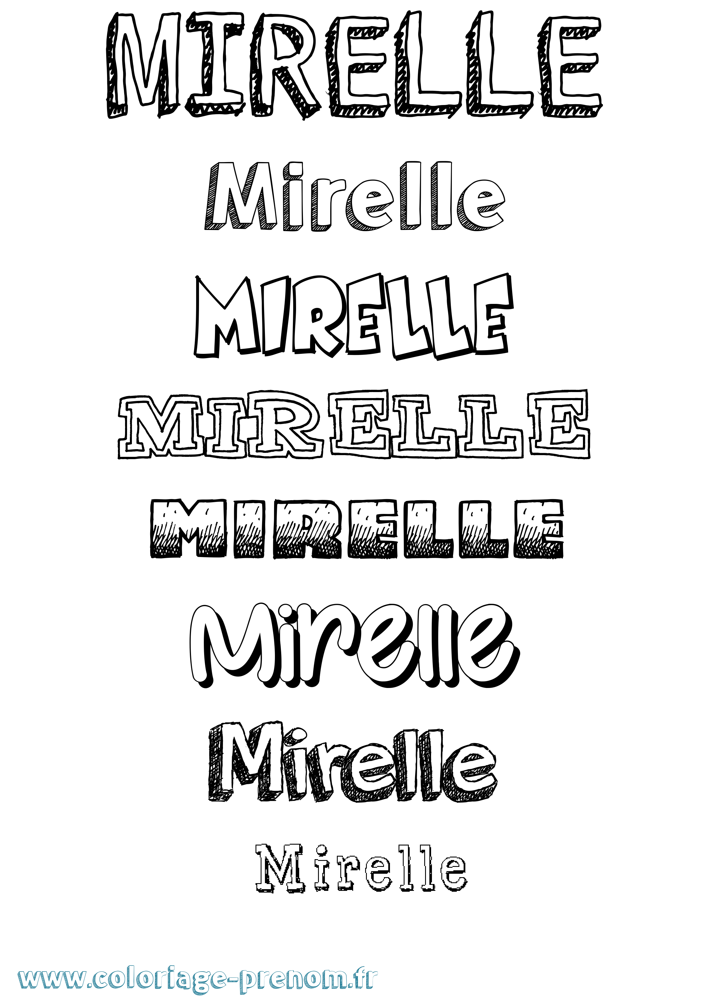 Coloriage Mirelle Dessiné Coloriage prénom Mirelle Dessiné