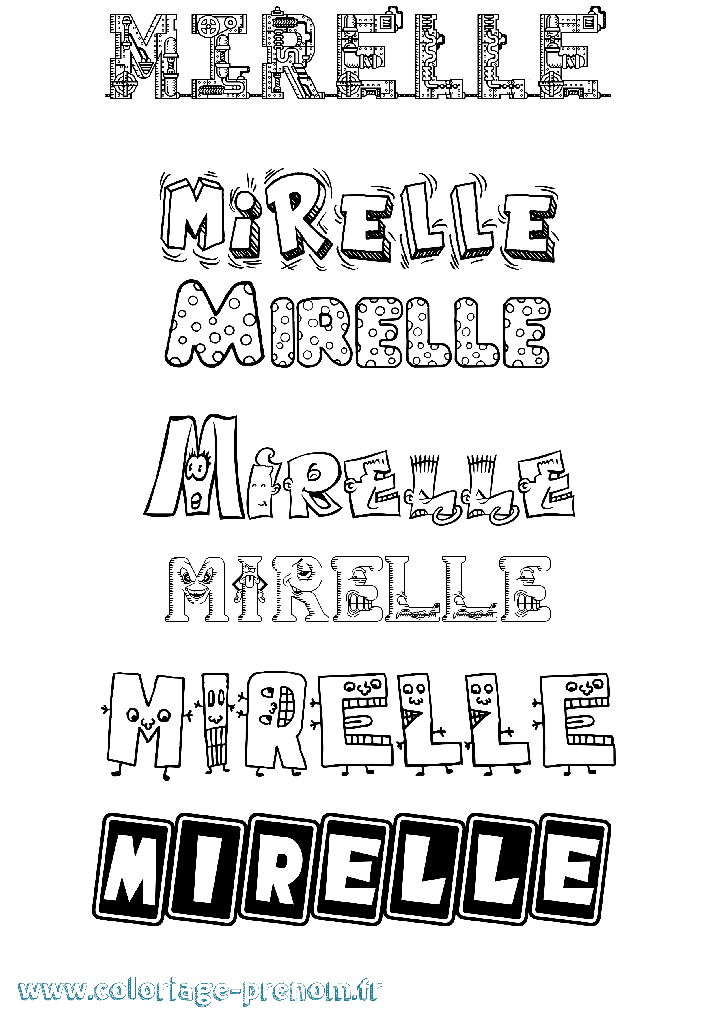 Coloriage Mirelle Fun Coloriage prénom Mirelle Fun