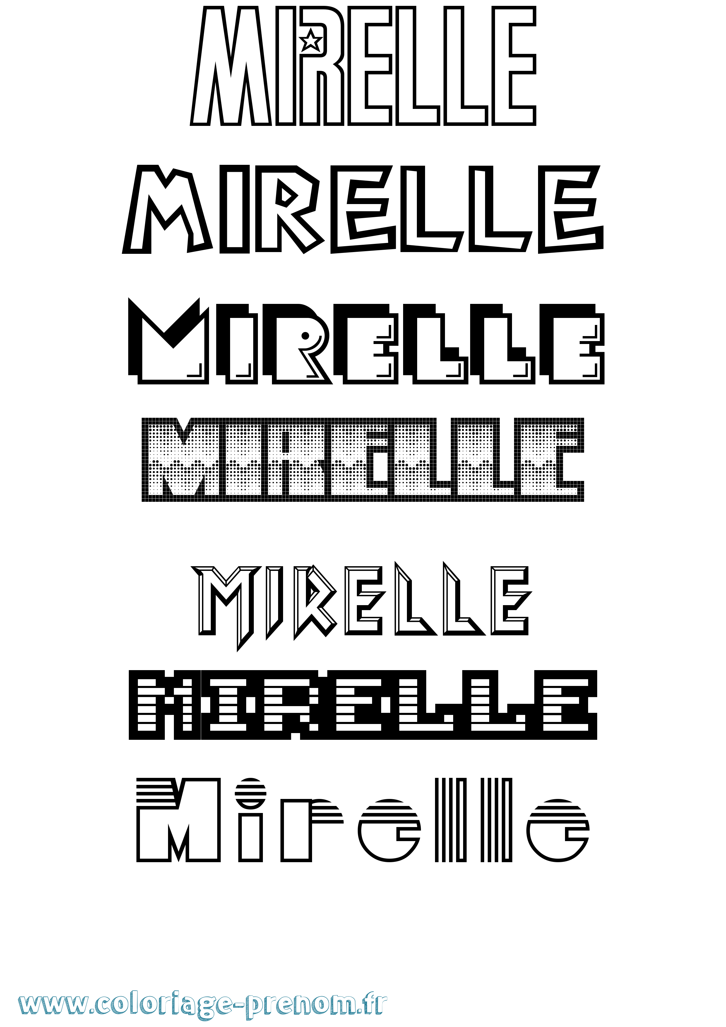 Coloriage Mirelle Jeux Vidéos Coloriage prénom Mirelle Jeux Vidéos
