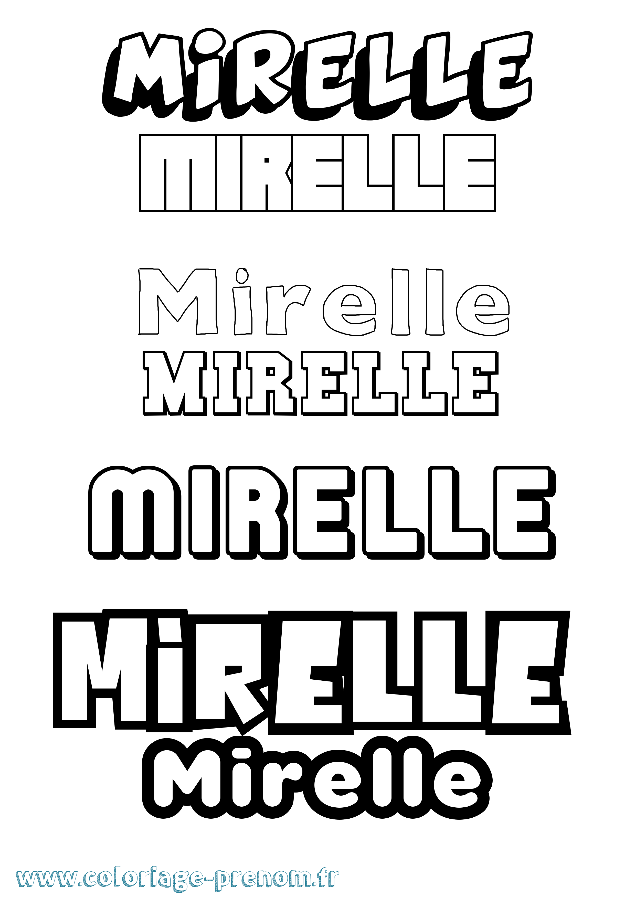 Coloriage Mirelle Simple Coloriage prénom Mirelle Simple
