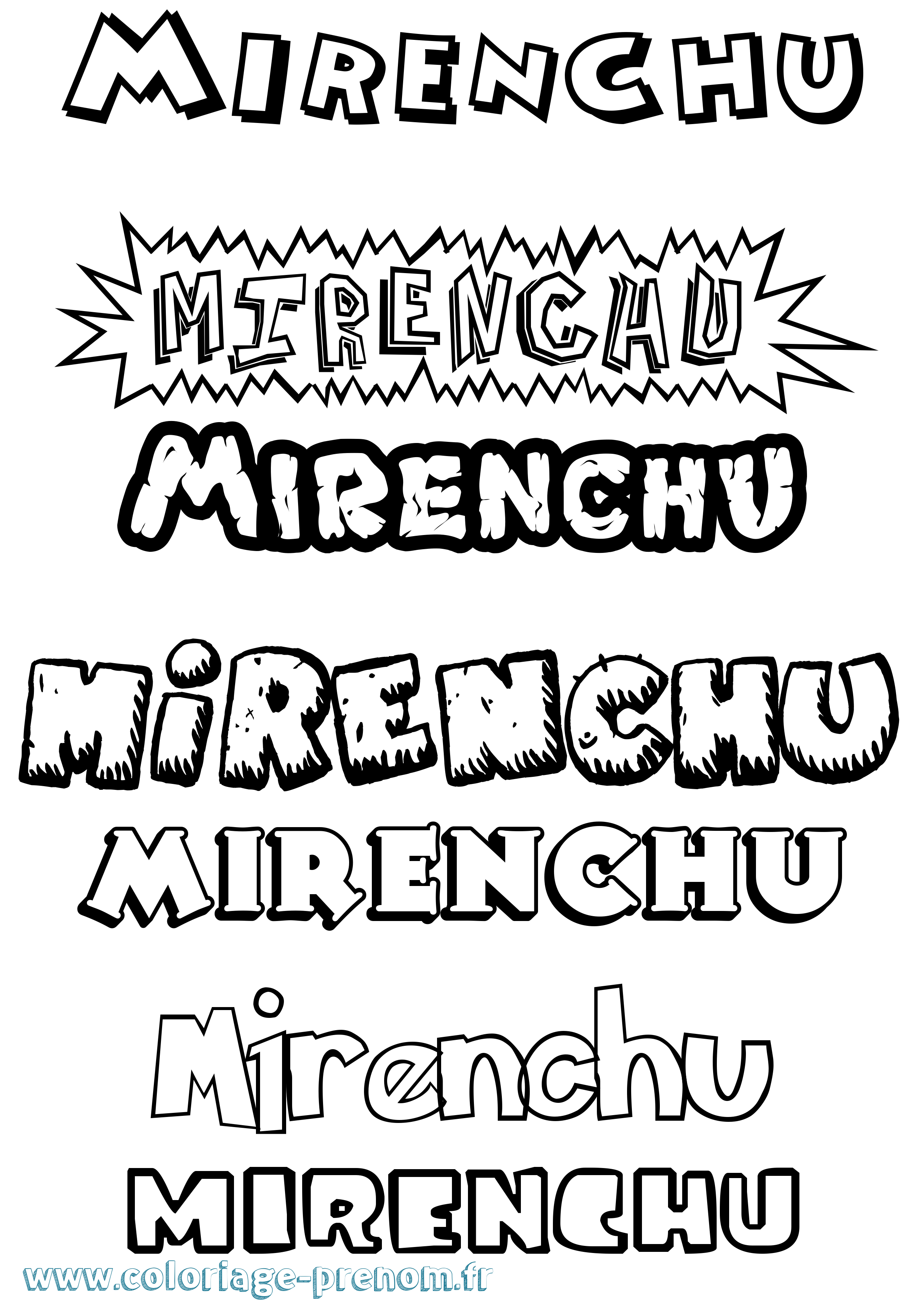 Coloriage Mirenchu Dessin Animé Coloriage prénom Mirenchu Dessin Animé