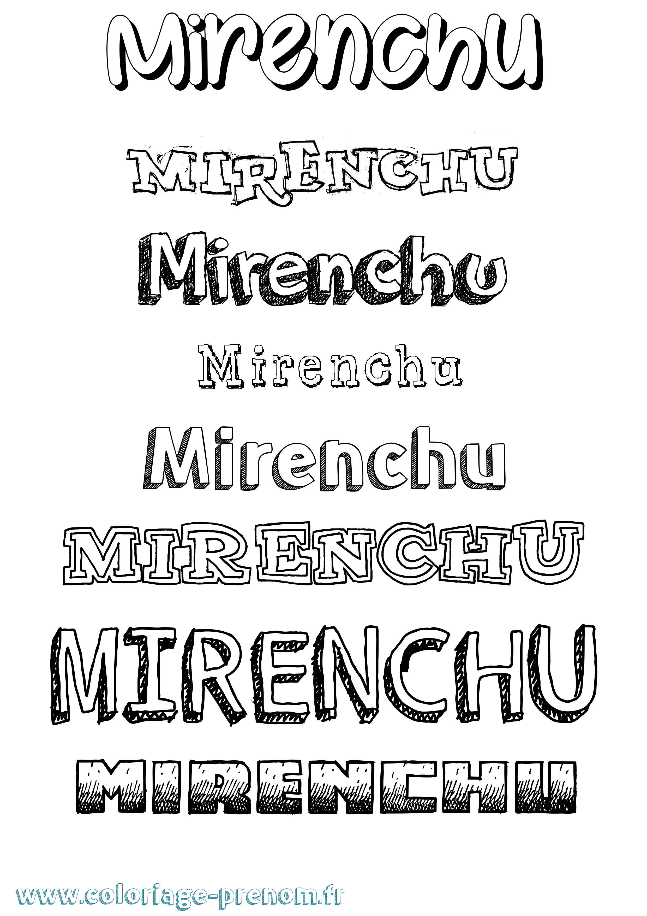 Coloriage Mirenchu Dessiné Coloriage prénom Mirenchu Dessiné
