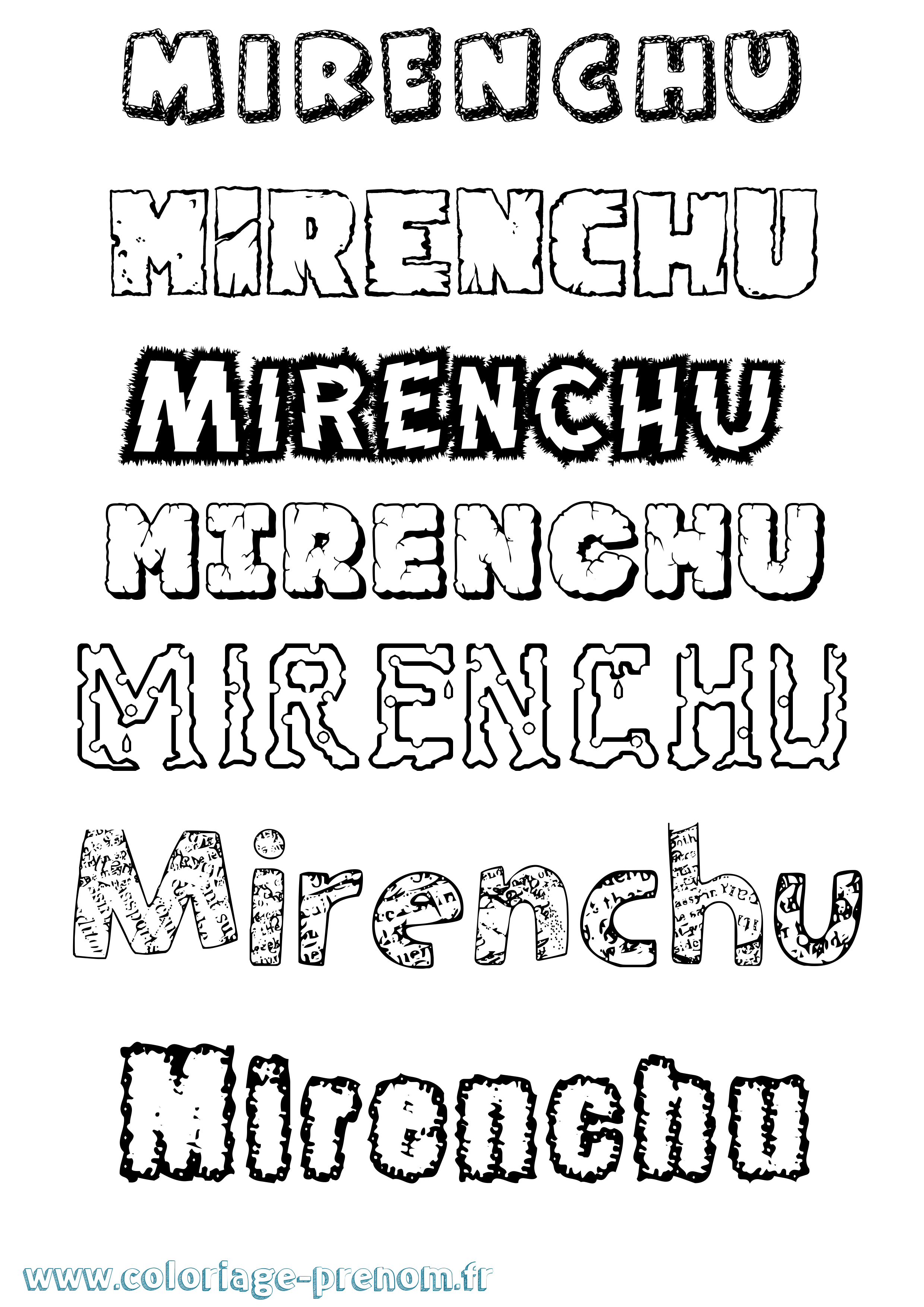 Coloriage Mirenchu Destructuré Coloriage prénom Mirenchu Destructuré