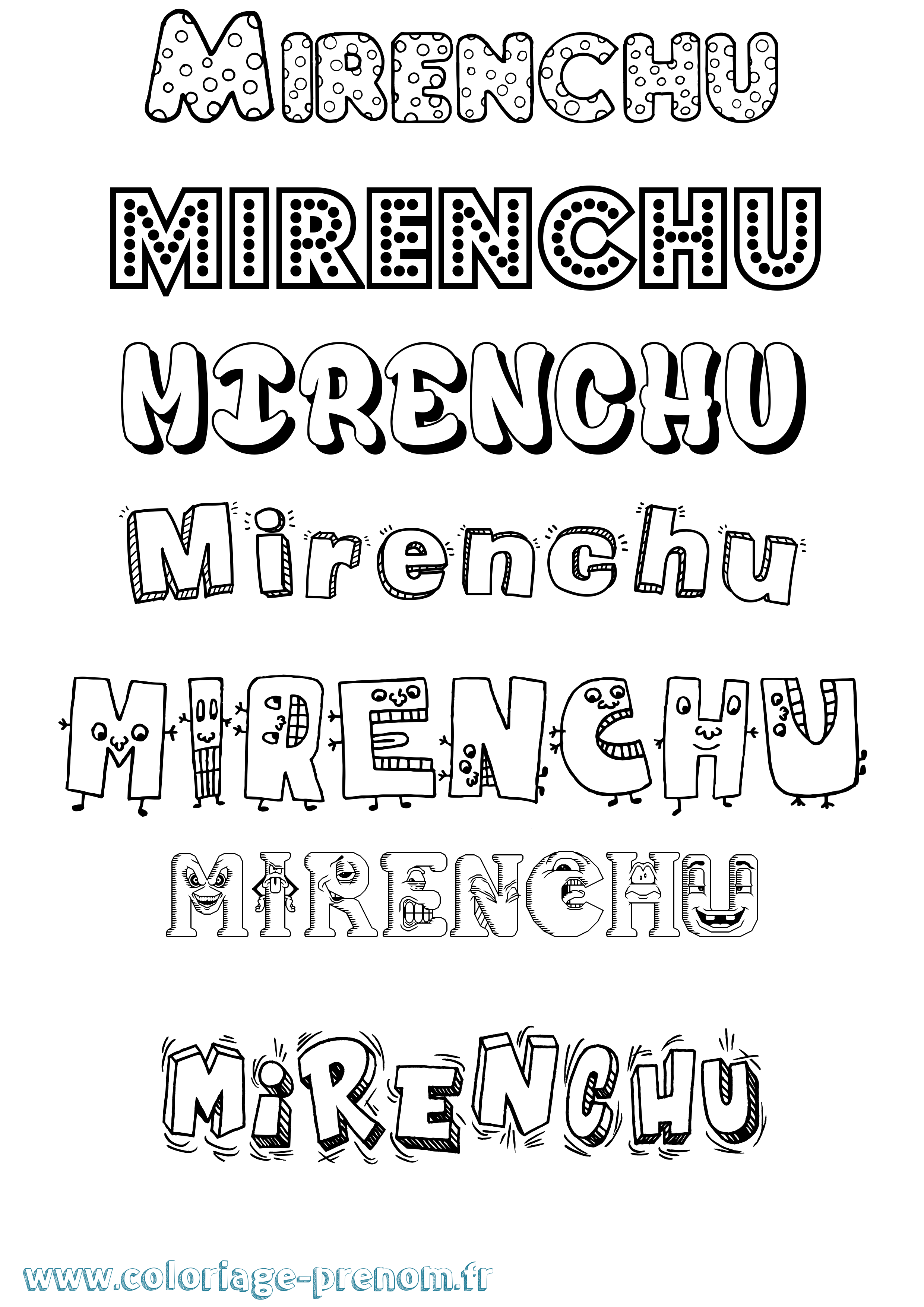 Coloriage Mirenchu Fun Coloriage prénom Mirenchu Fun