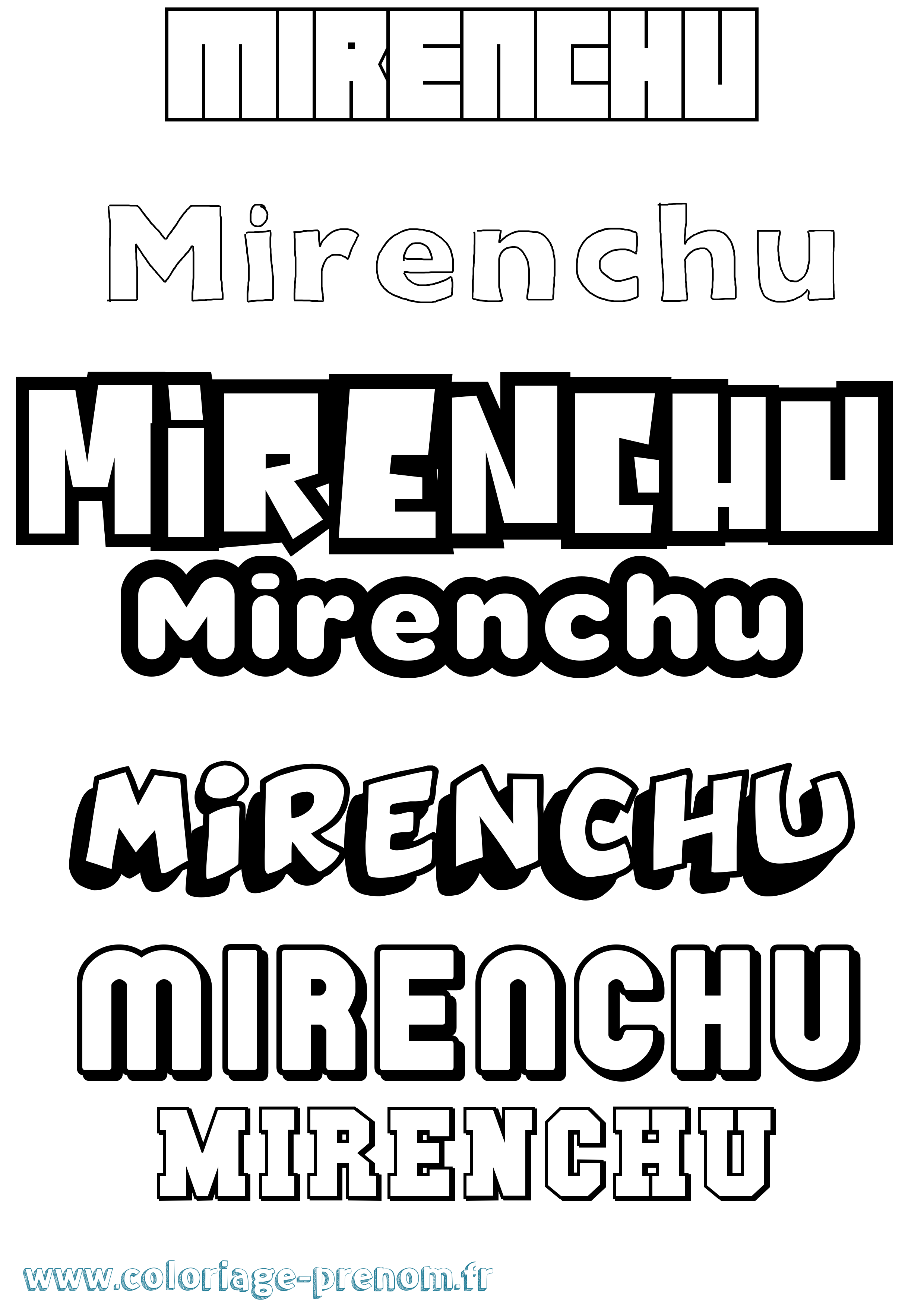 Coloriage Mirenchu Simple Coloriage prénom Mirenchu Simple