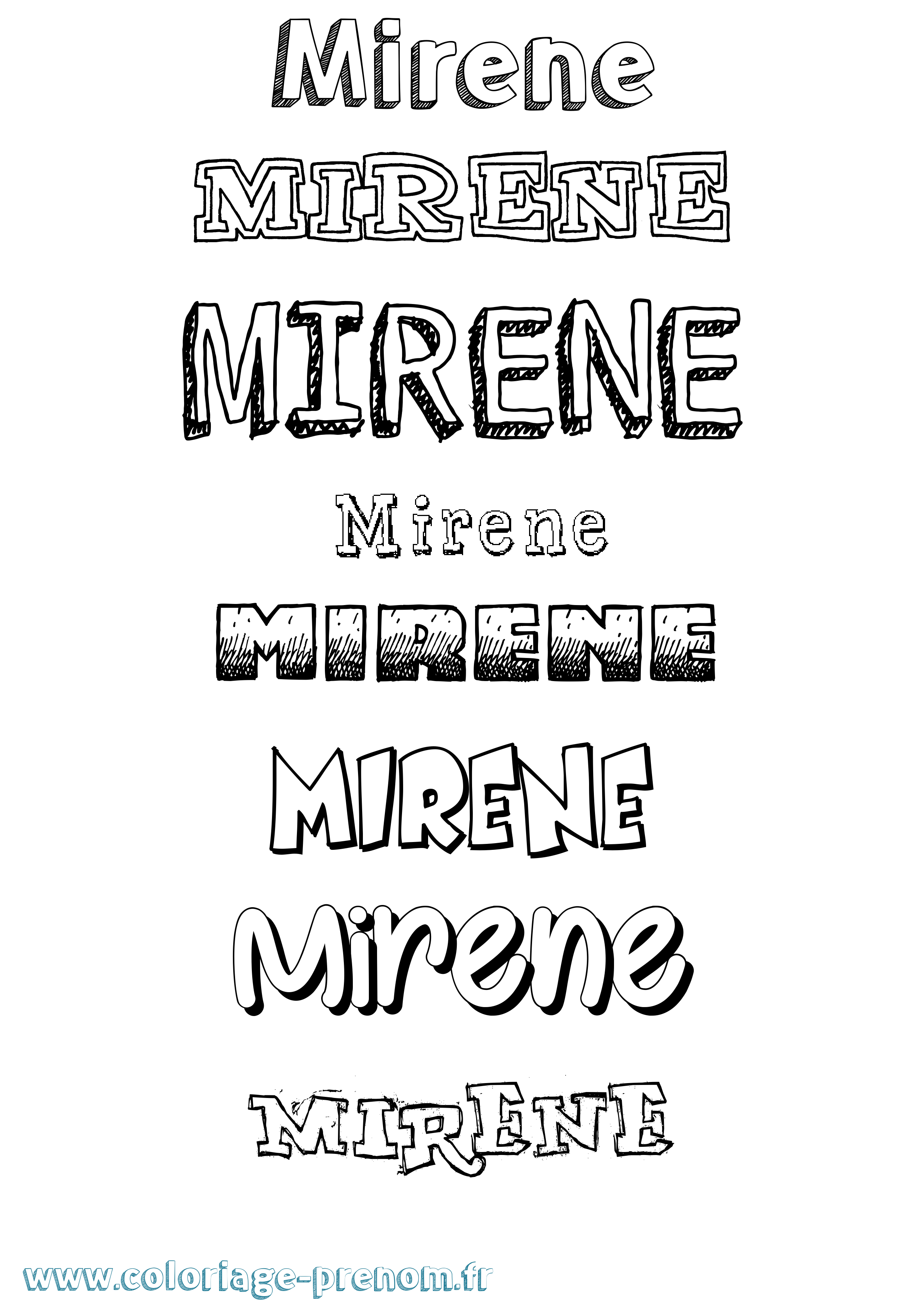 Coloriage Mirene Dessiné Coloriage prénom Mirene Dessiné
