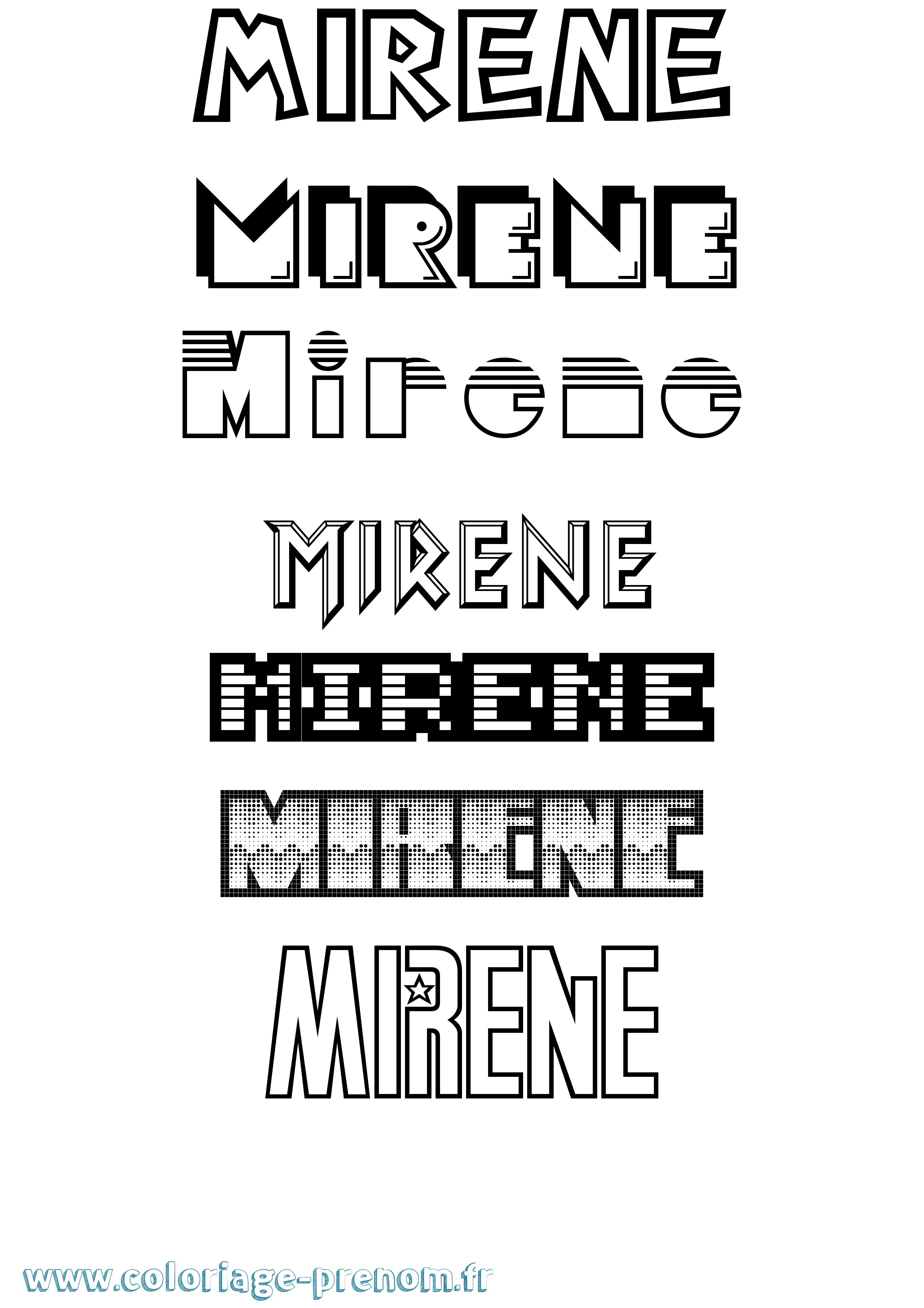 Coloriage Mirene Jeux Vidéos Coloriage prénom Mirene Jeux Vidéos